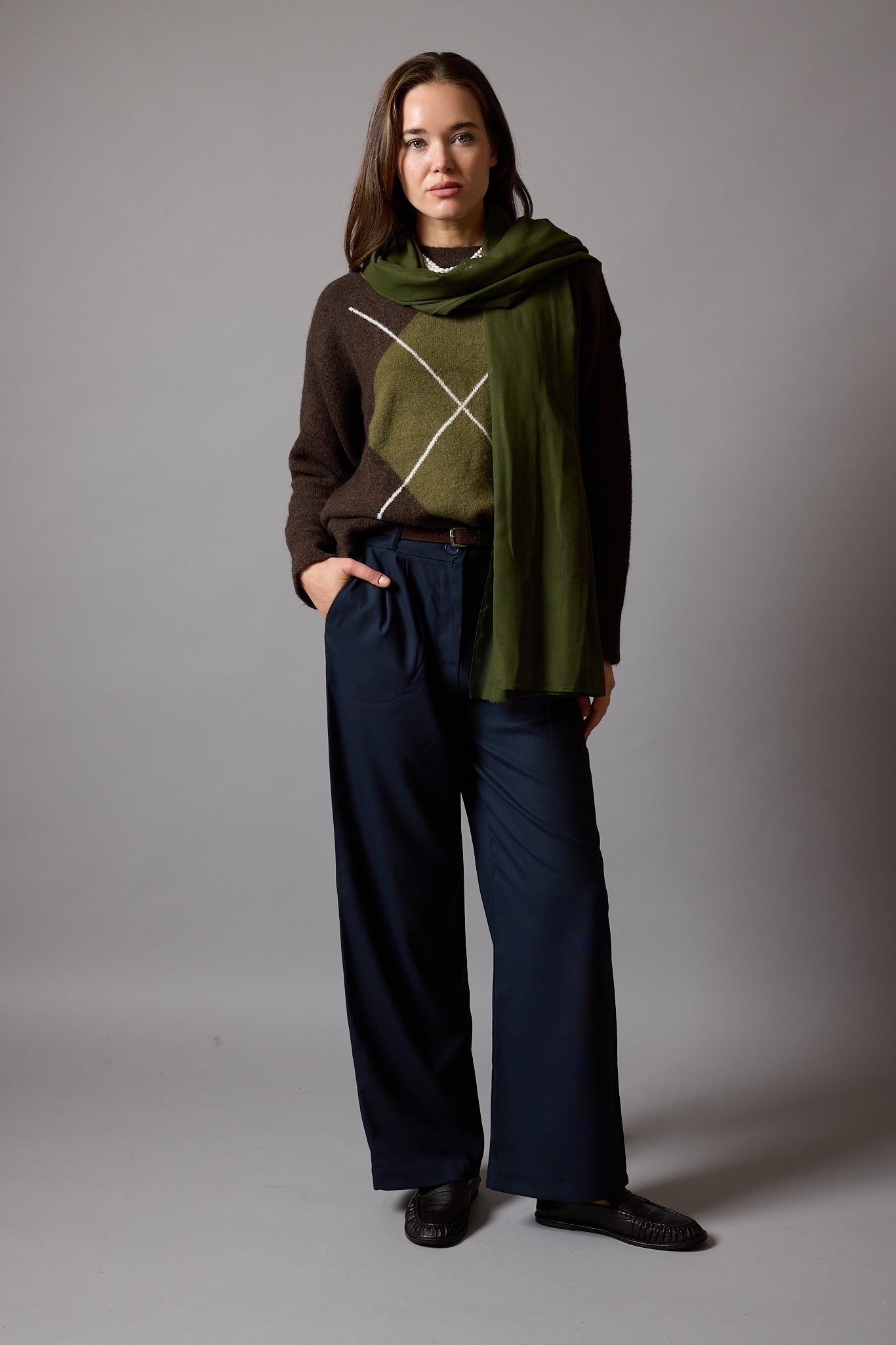 Khaki Organik Pamuk Handmade Sal