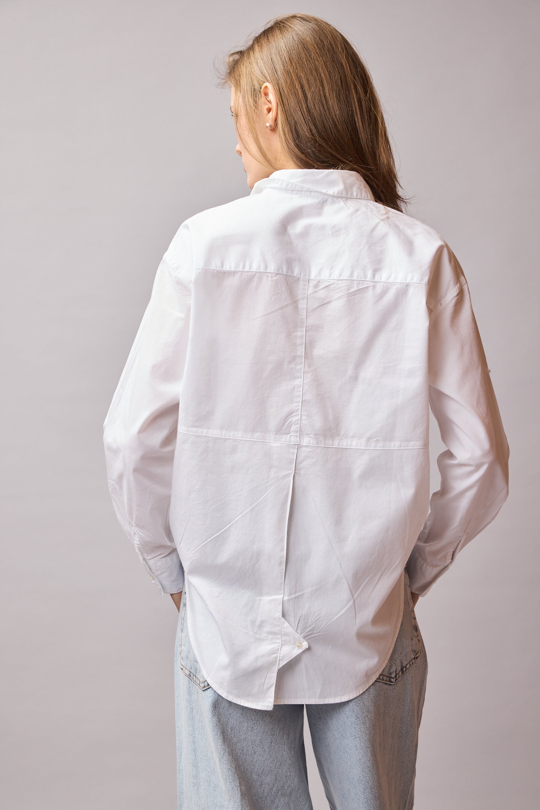 JESSIE KLASİK YAKA OVERSIZE POPLİN GÖMLEK BEYAZ