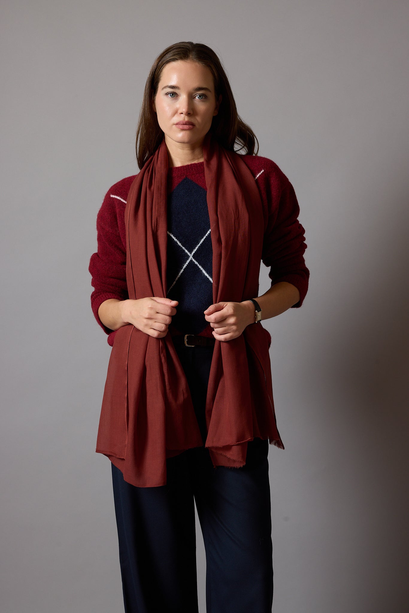 TERRACOTTA ORGANIK PAMUK HANDMADE SAL