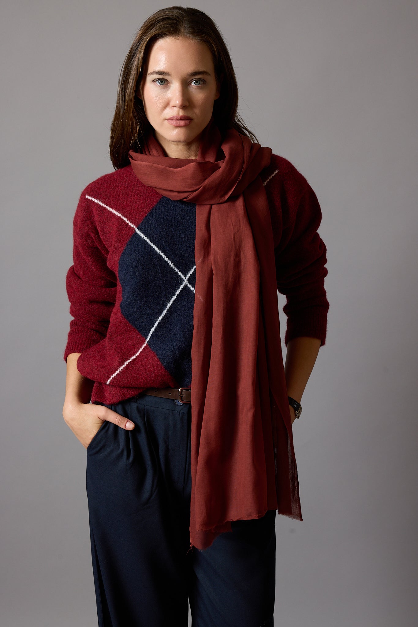 TERRACOTTA ORGANIK PAMUK HANDMADE SAL