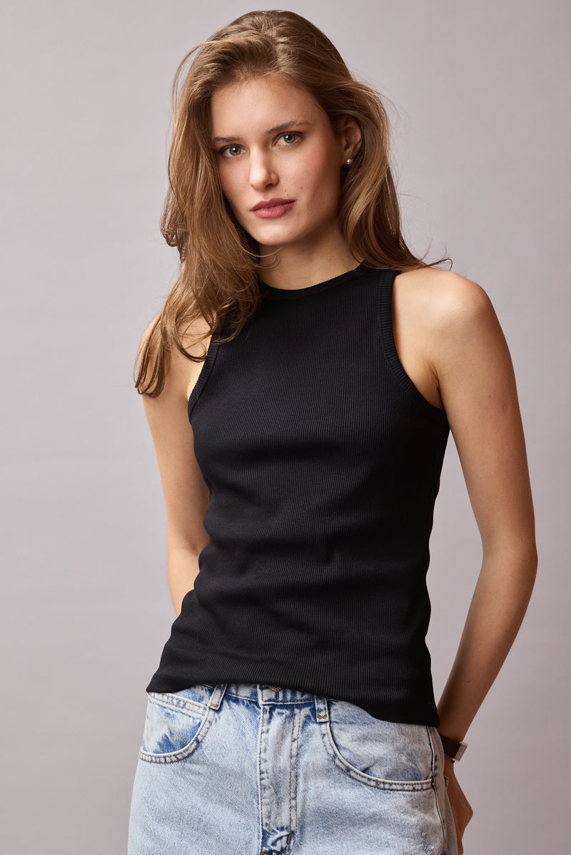 HALTER YAKA CROP TOP SIYAH