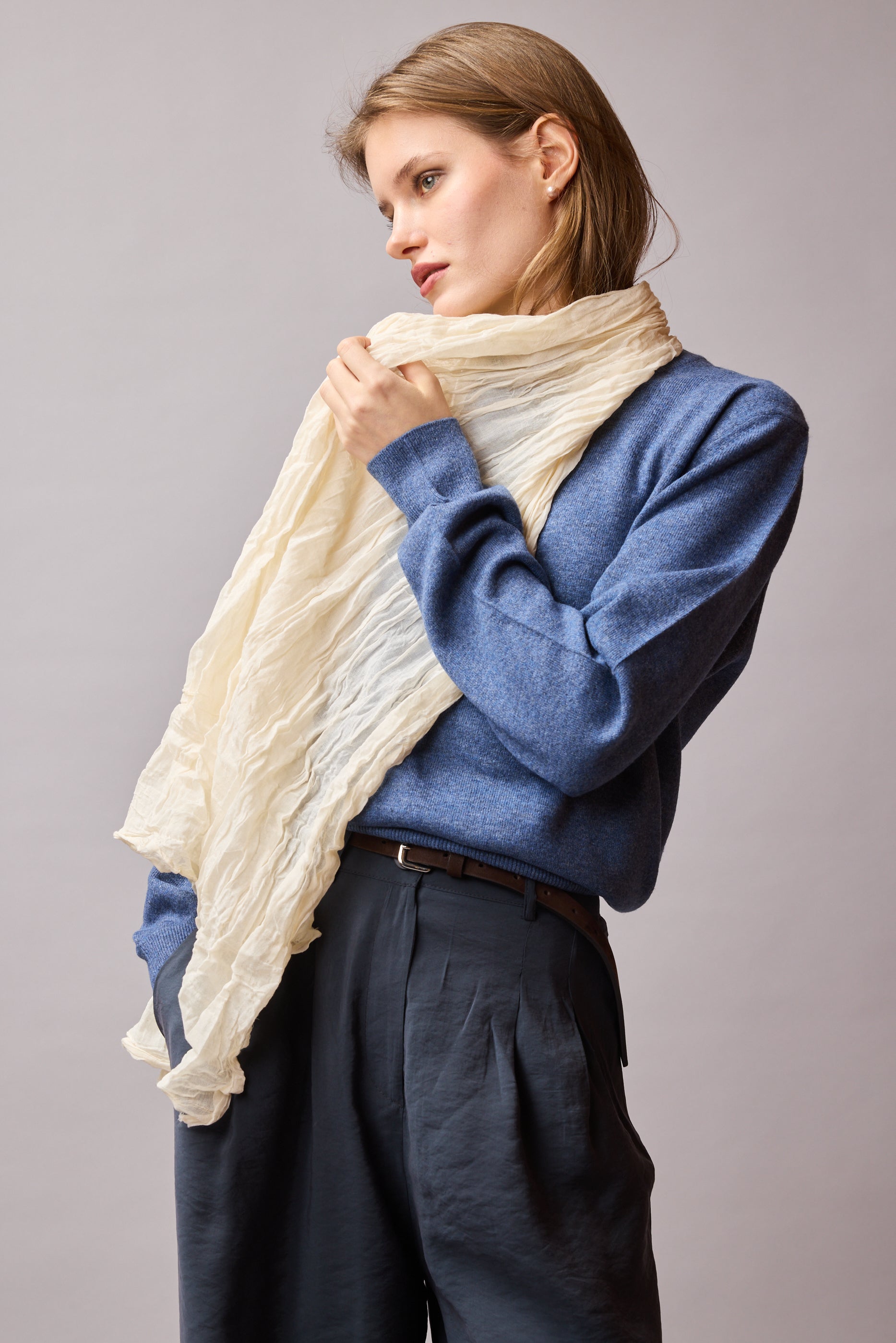Marble Organik Pamuk Handmade Şal