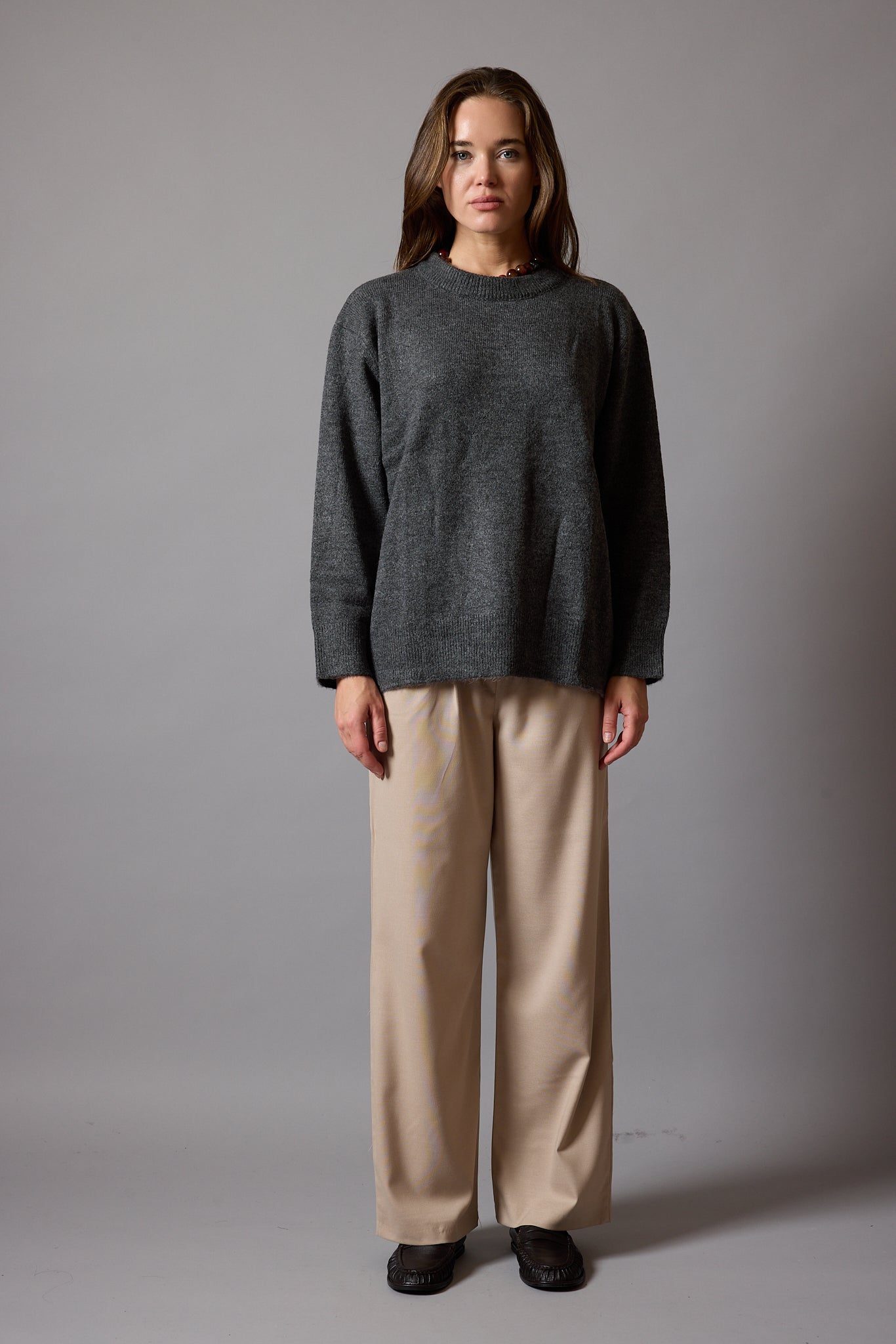 OVERSIZE BISIKLET YAKA KAZAK FÜME