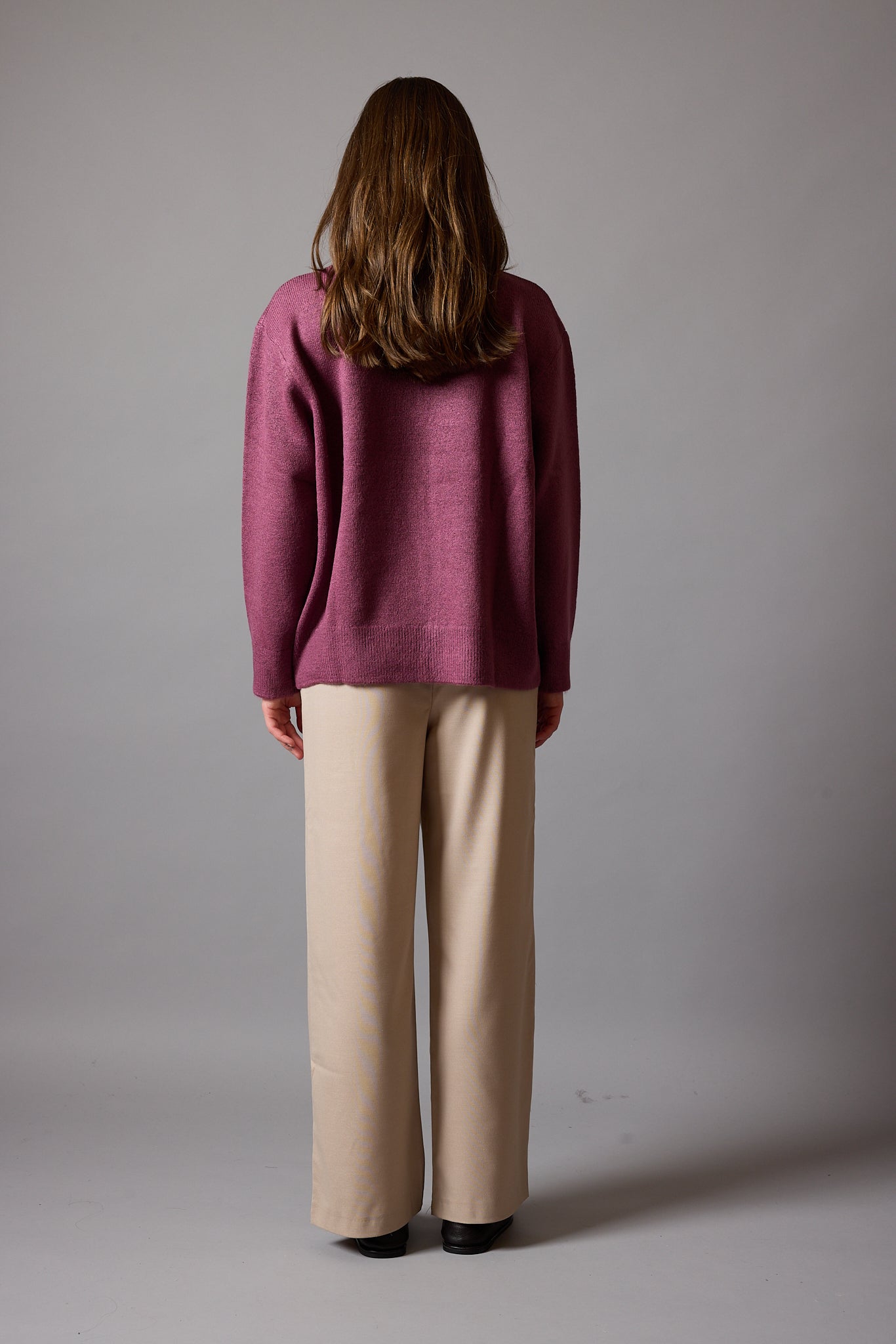 OVERSIZE BISIKLET YAKA KAZAK DARK ROSE