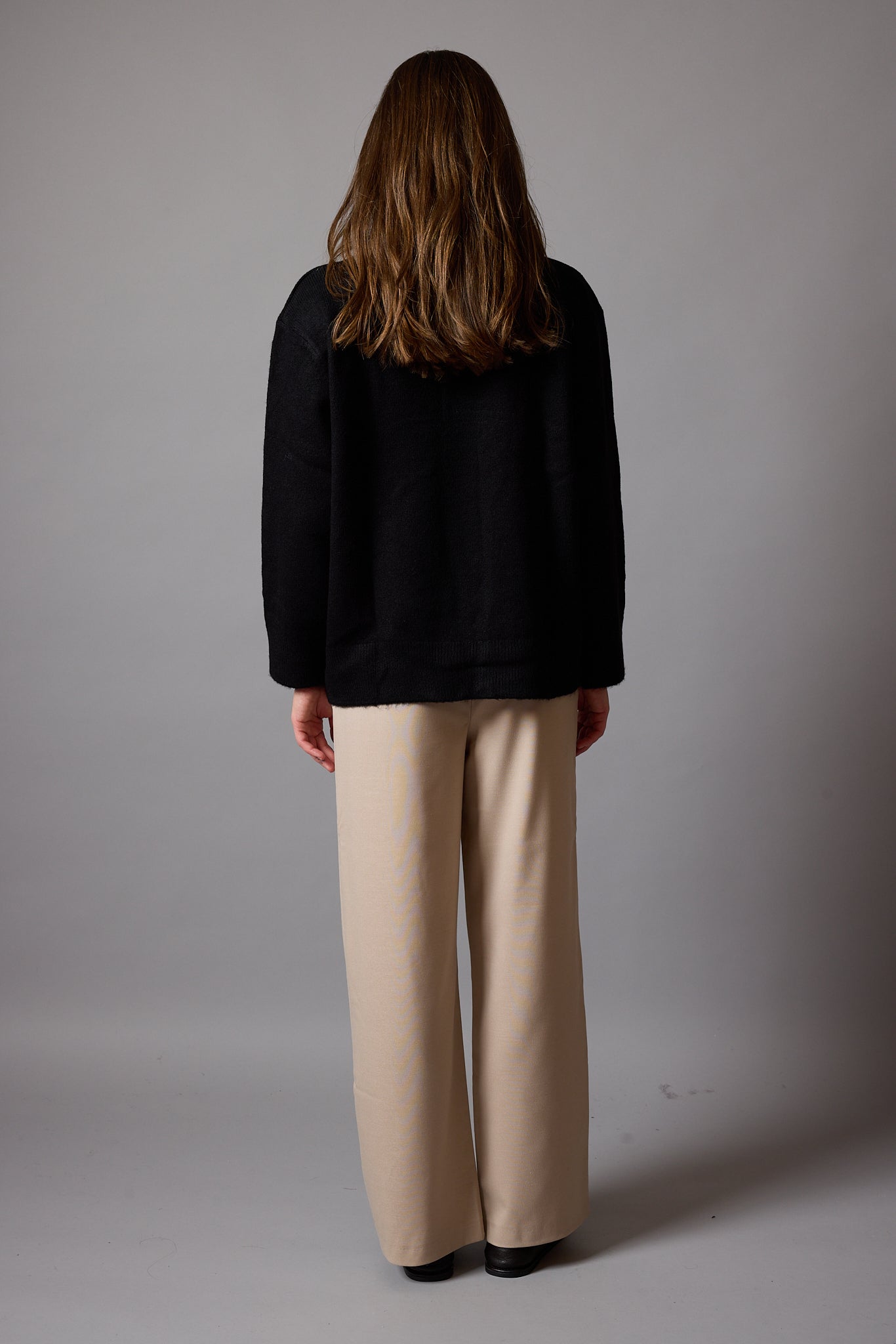 OVERSIZE BISIKLET YAKA KAZAK SİYAH