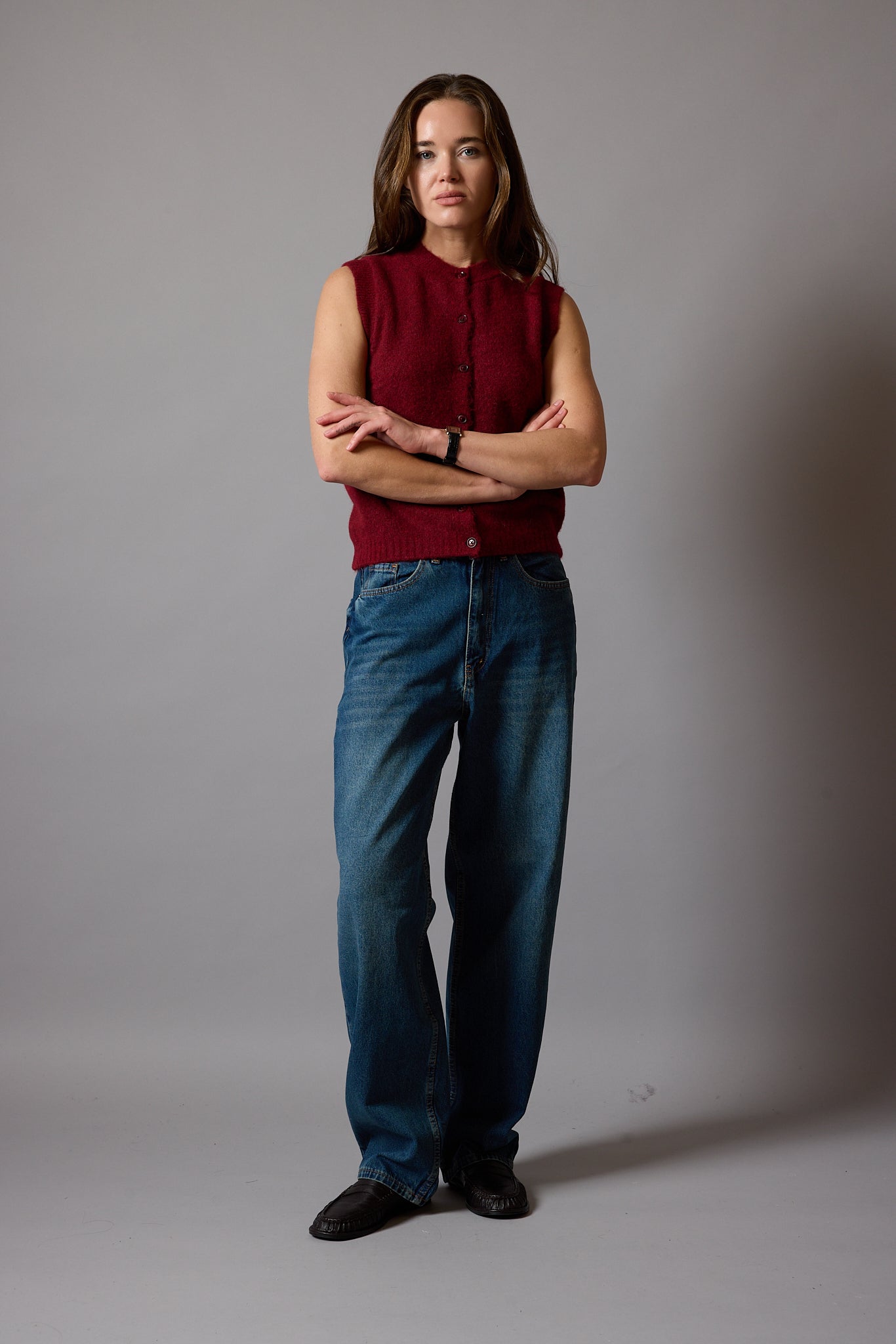 WIDE LEG BALLOON FIT JEAN VINTAGE BLEU