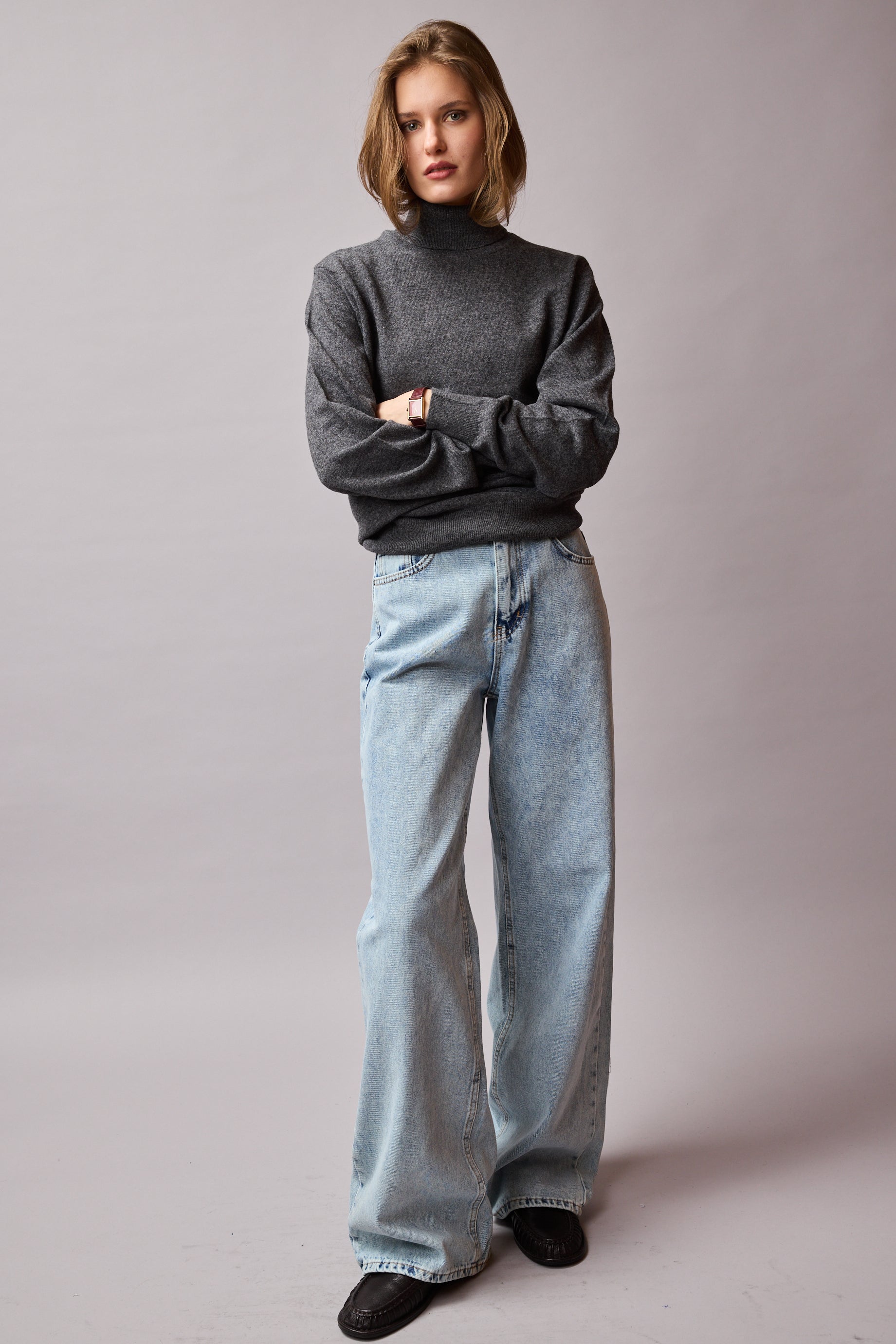 STRAIGHT FIT YÜKSEK BEL GENİŞ PAÇA JEAN LIGHT BLUE