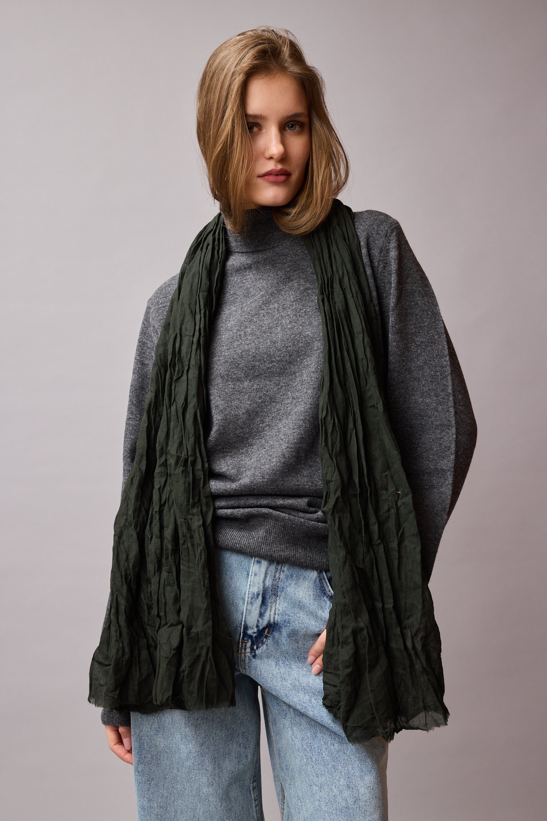 GREEN FOREST ORGANİK PAMUK HANDMADE ŞAL