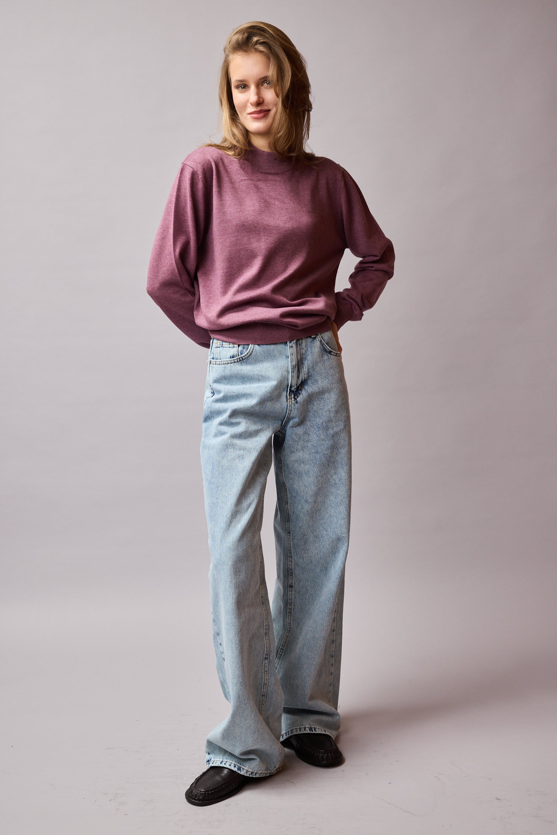 STRAIGHT FIT YÜKSEK BEL GENİŞ PAÇA JEAN LIGHT BLUE