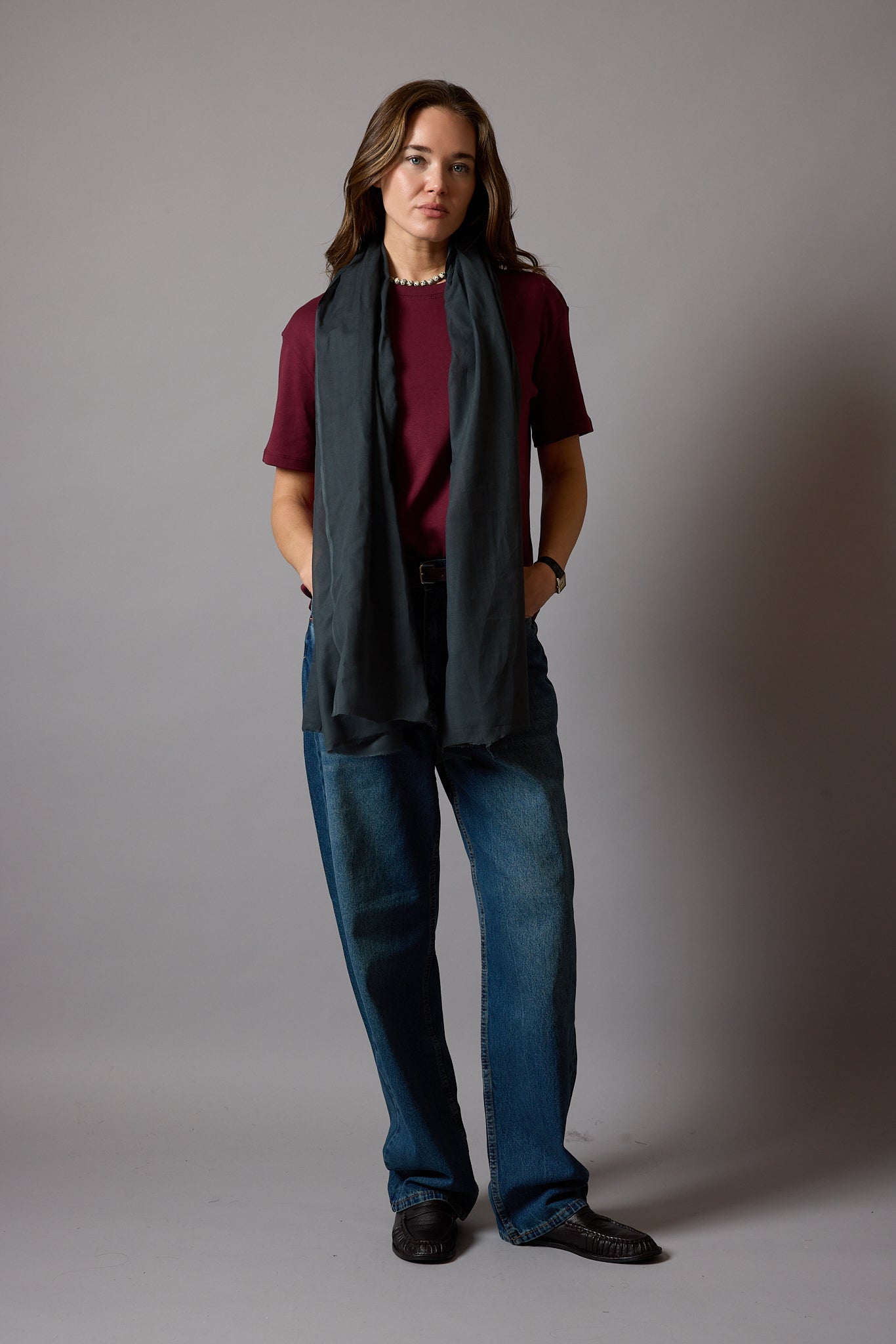 ANTHRACITE ORGANIK PAMUK HANDMADE ŞAL