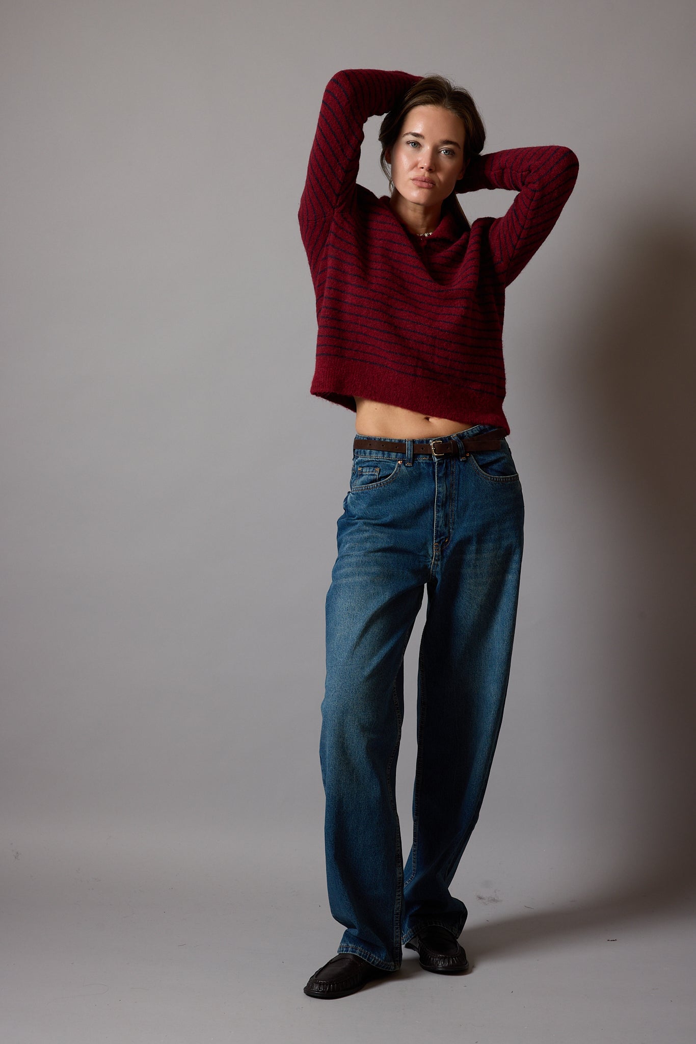 WIDE LEG BALLOON FIT JEAN VINTAGE BLEU