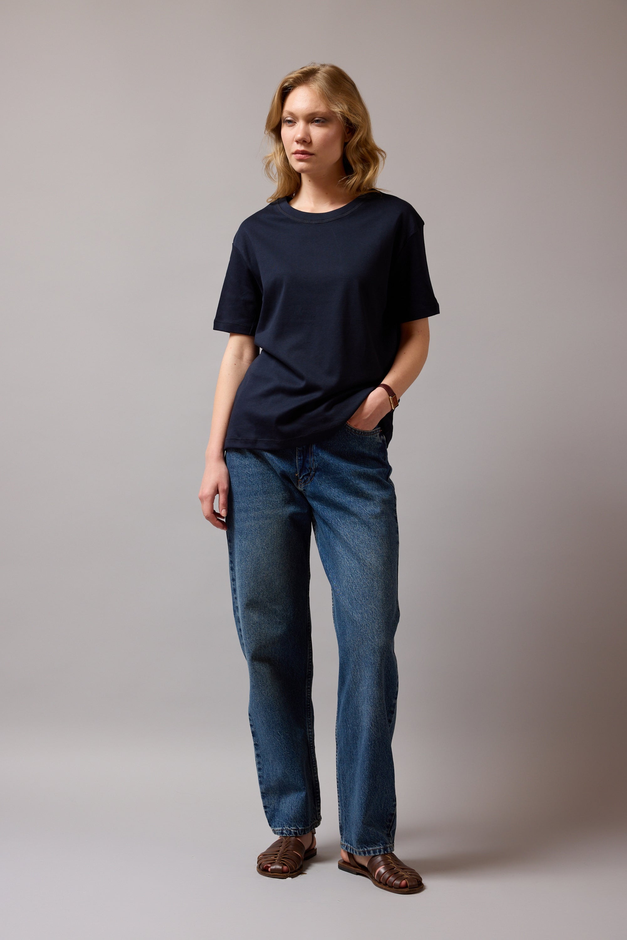 WIDE LEG BALLOON FIT JEAN VINTAGE BLEU