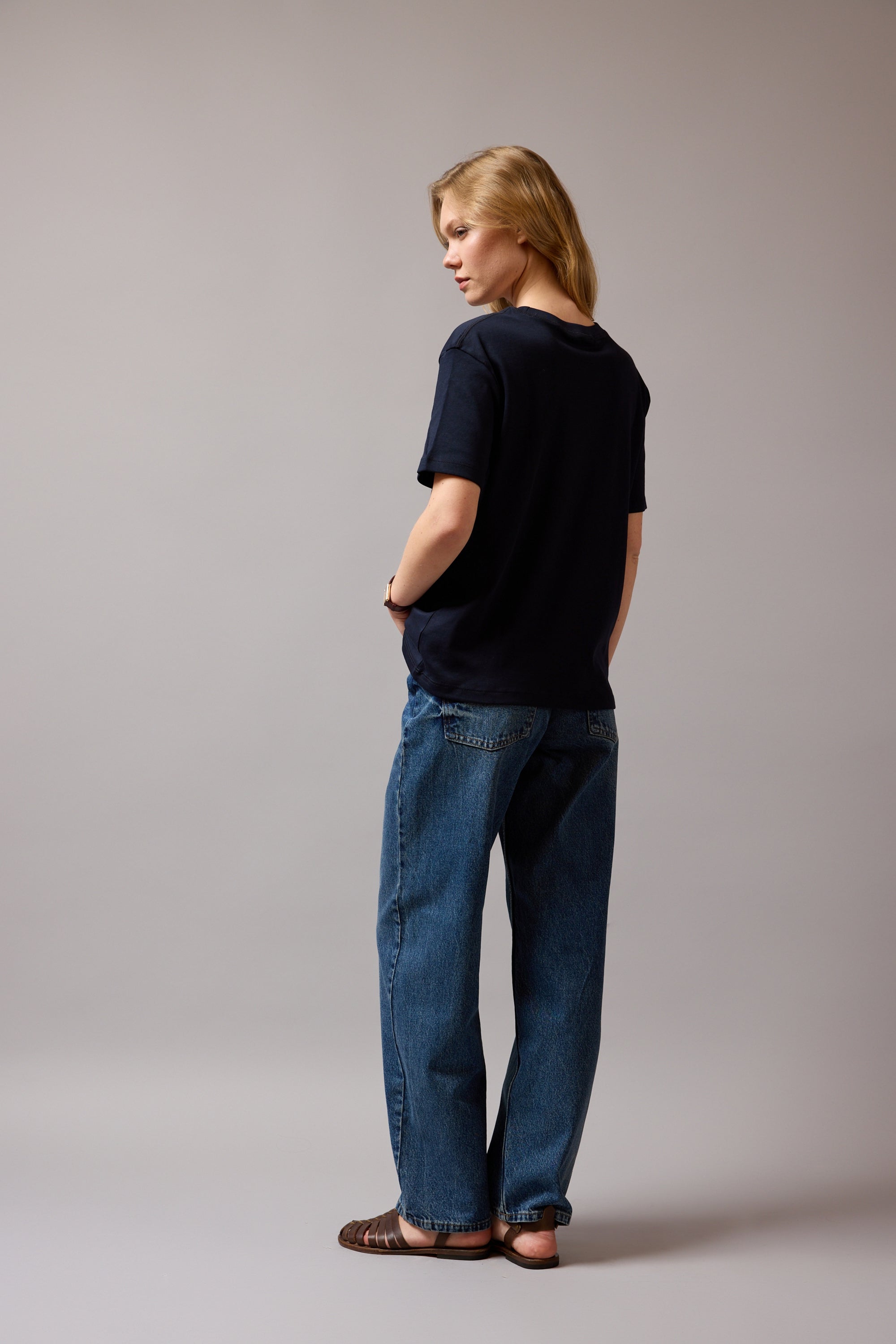 WIDE LEG BALLOON FIT JEAN VINTAGE BLEU