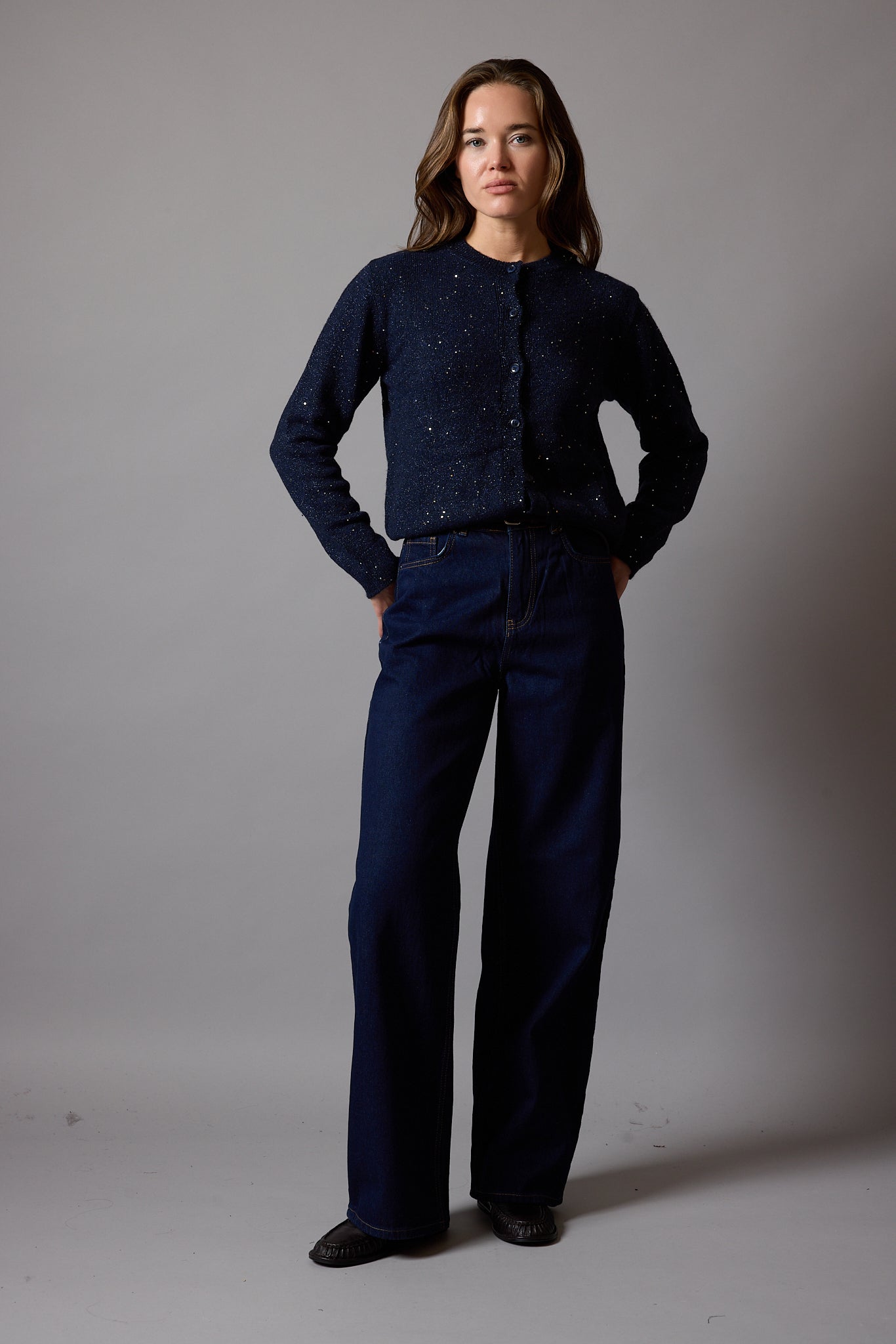 STRAIGHT YUKSEK BEL GENIS PACA JEAN DARK BLUE