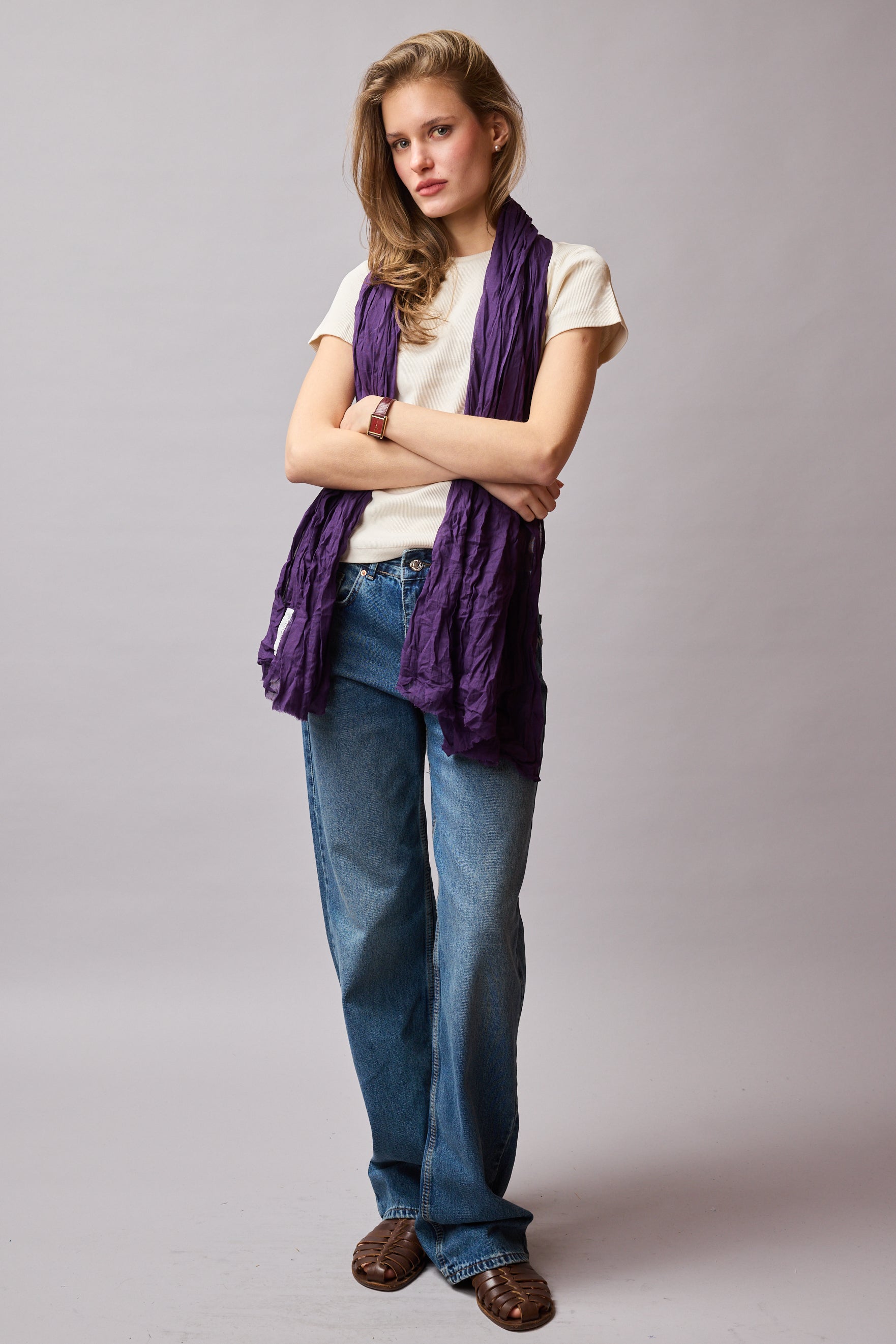 Violette Organik Pamuk Handmade Şal