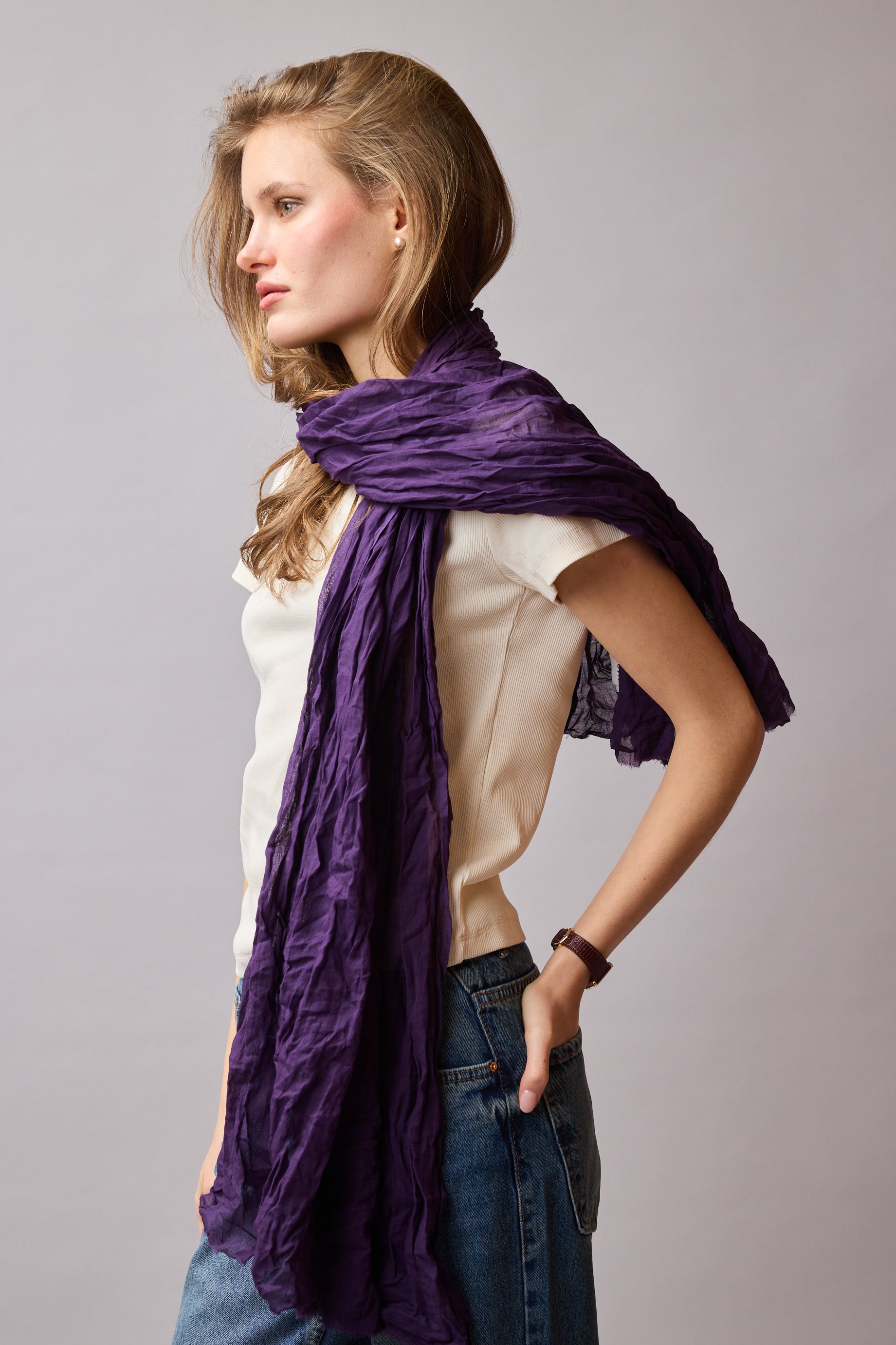 Violette Organik Pamuk Handmade Şal