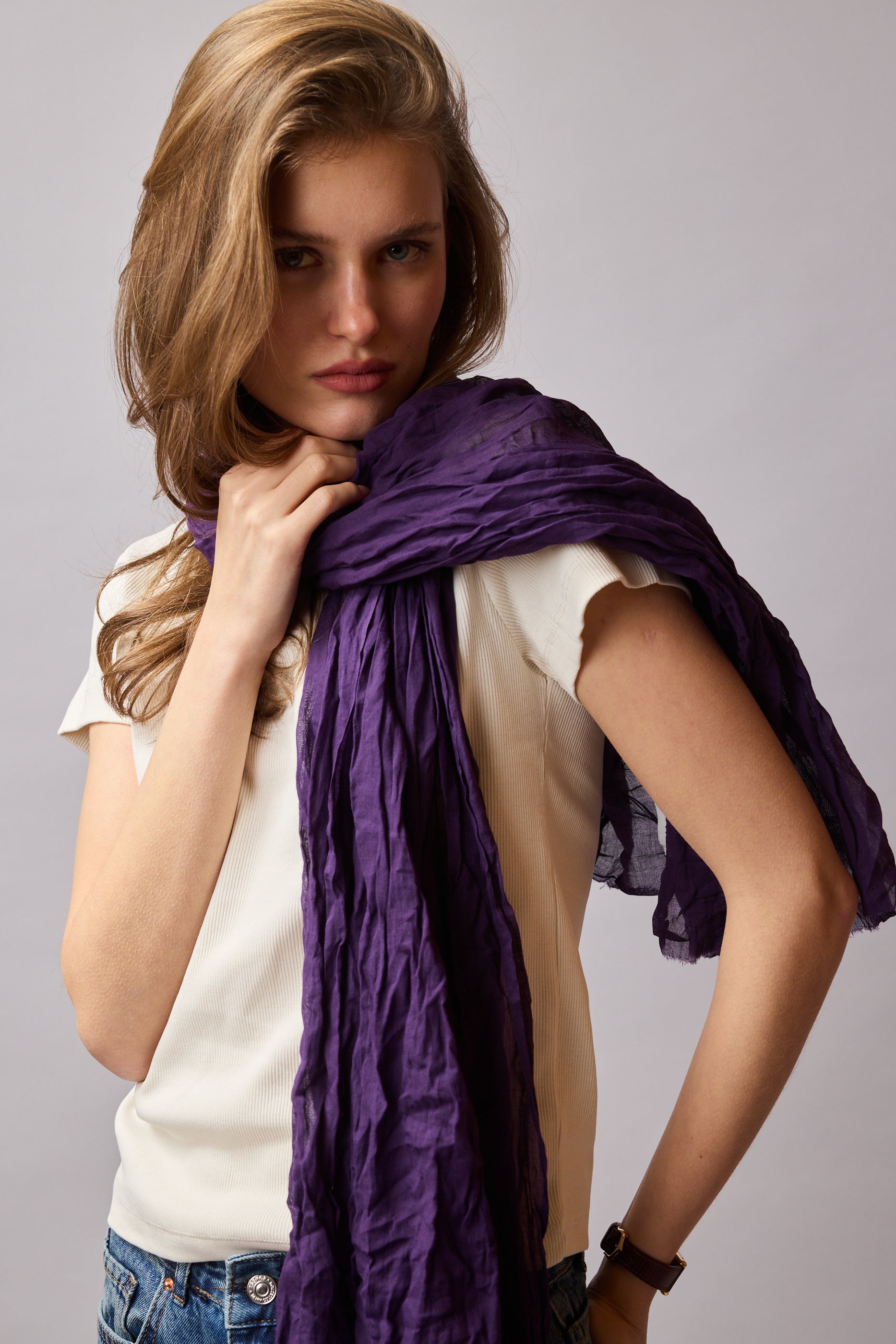 Violette Organik Pamuk Handmade Şal