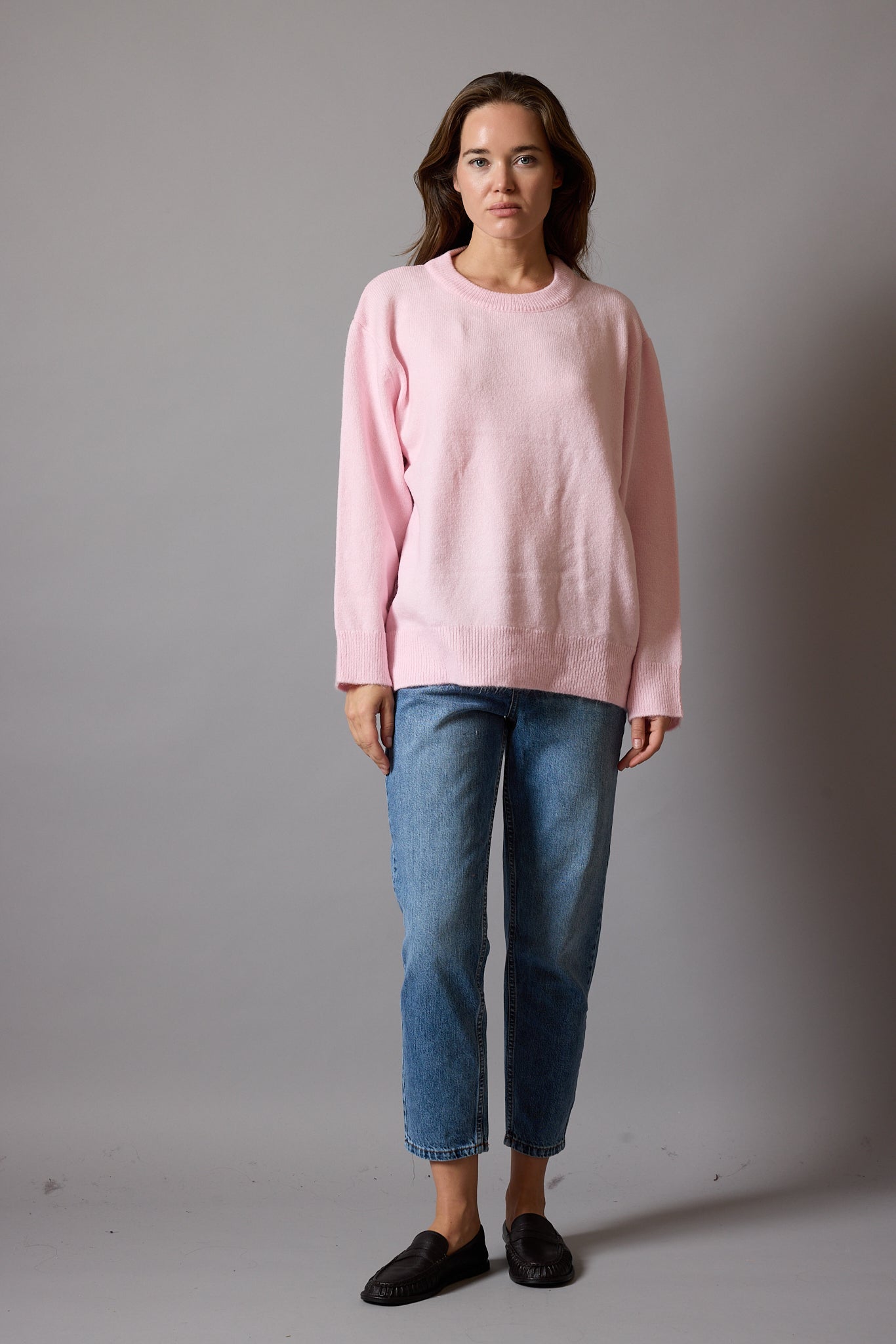 OVERSIZE CREW NECK SWEATER CREAM