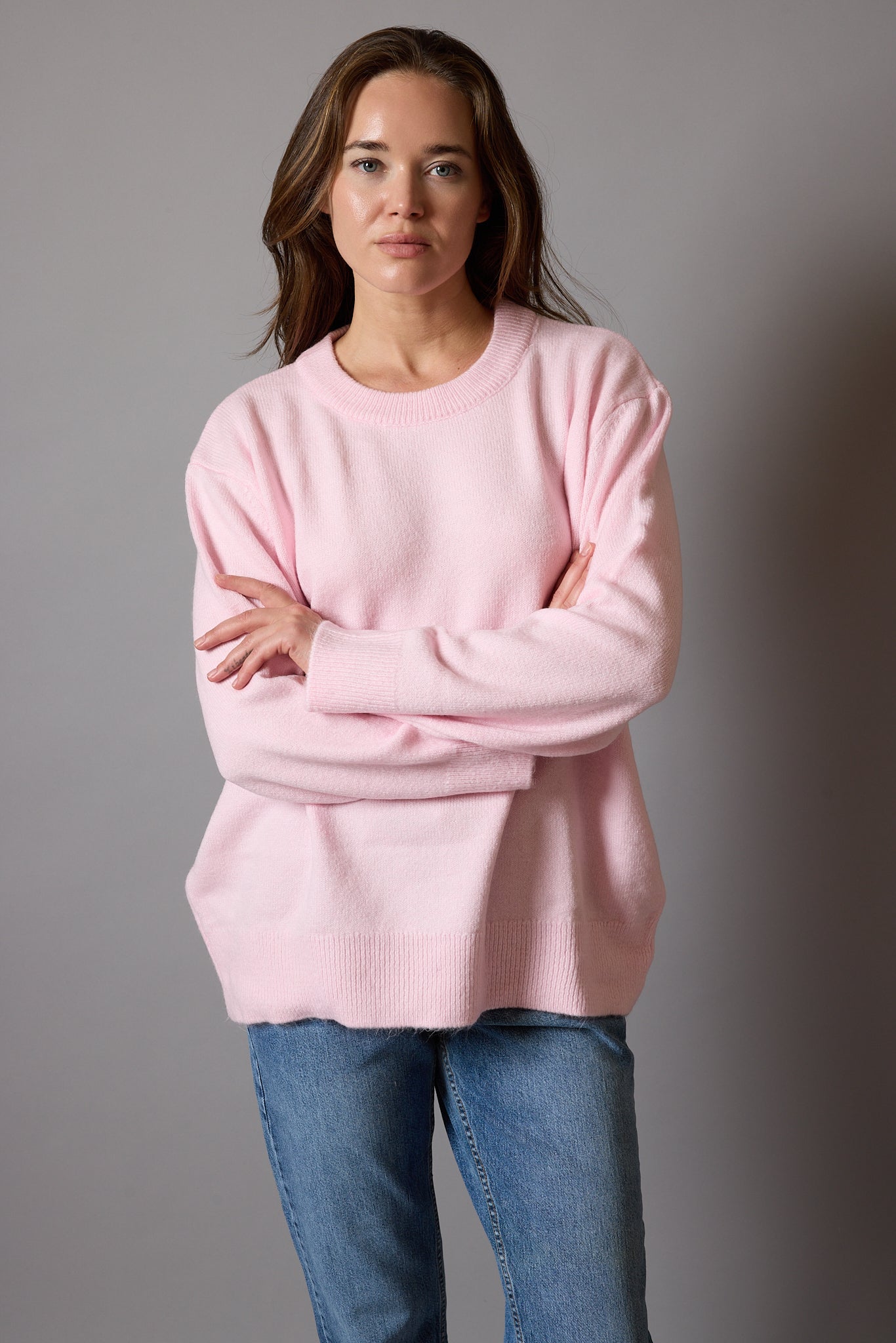 OVERSIZE BISIKLET YAKA KAZAK PINK ROSE