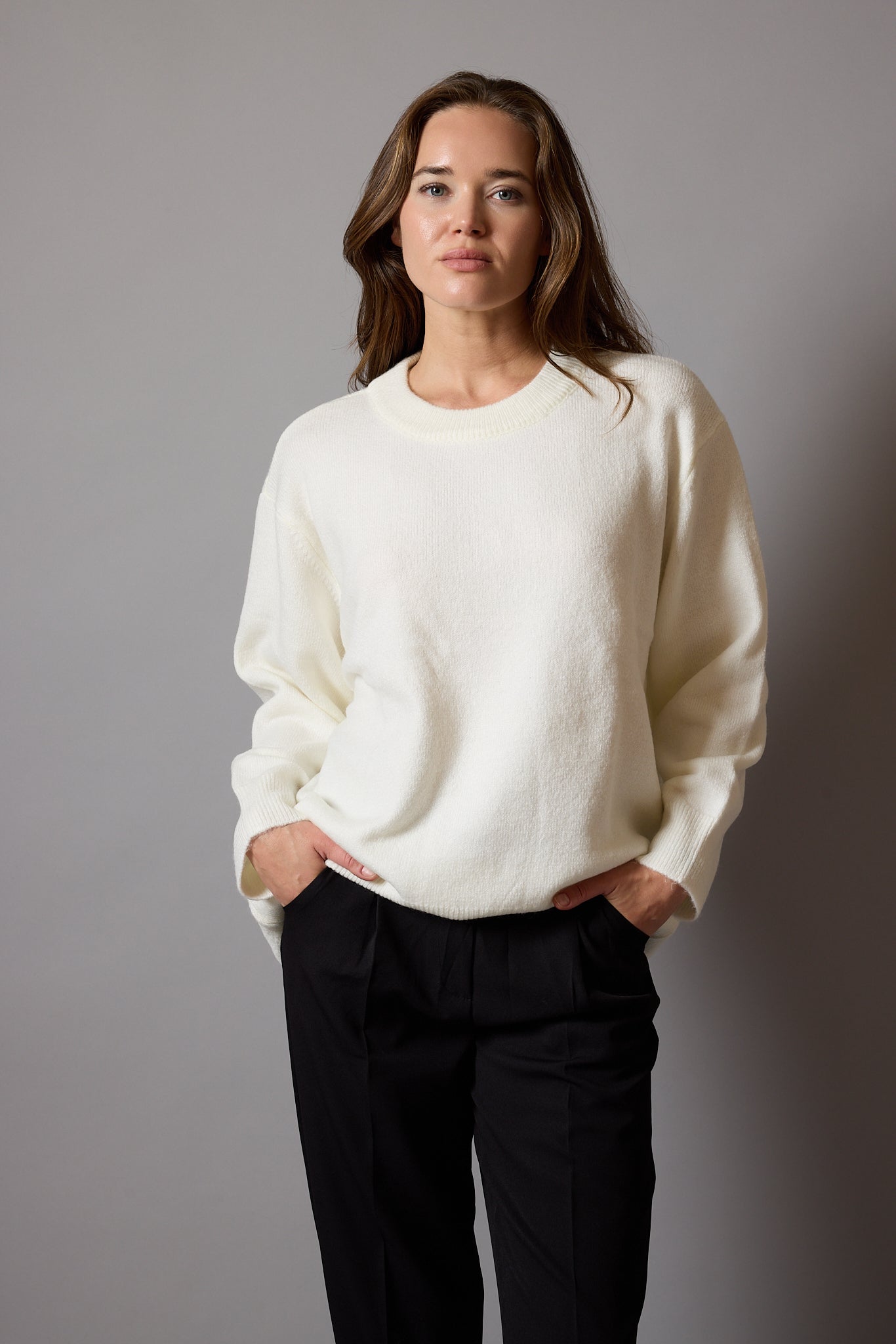 OVERSIZE BISIKLET YAKA KAZAK KREM
