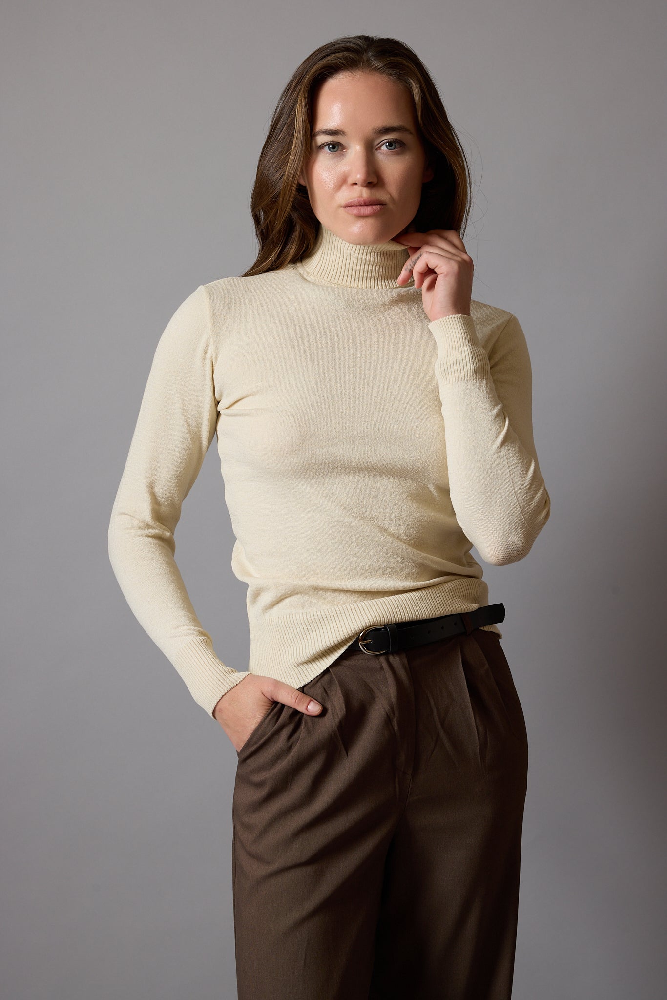 YÜKSEK YAKA KAZAK BEIGE