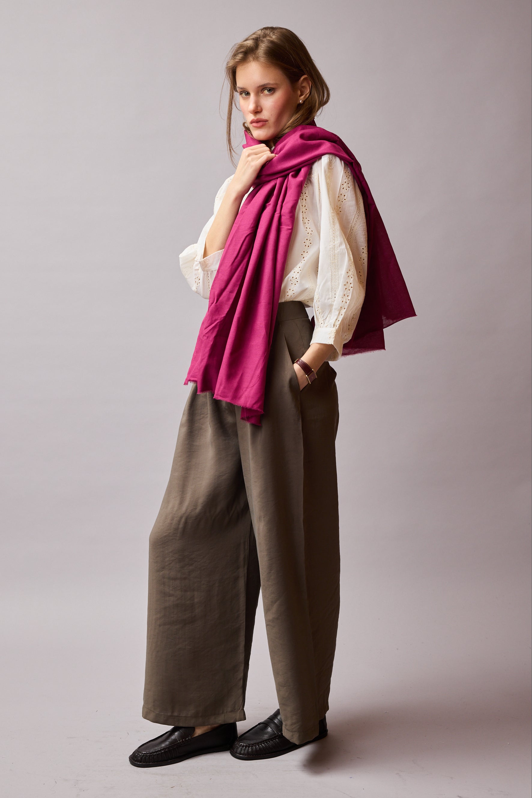FRAMBOISE ORGANİK PAMUK HANDMADE ŞAL