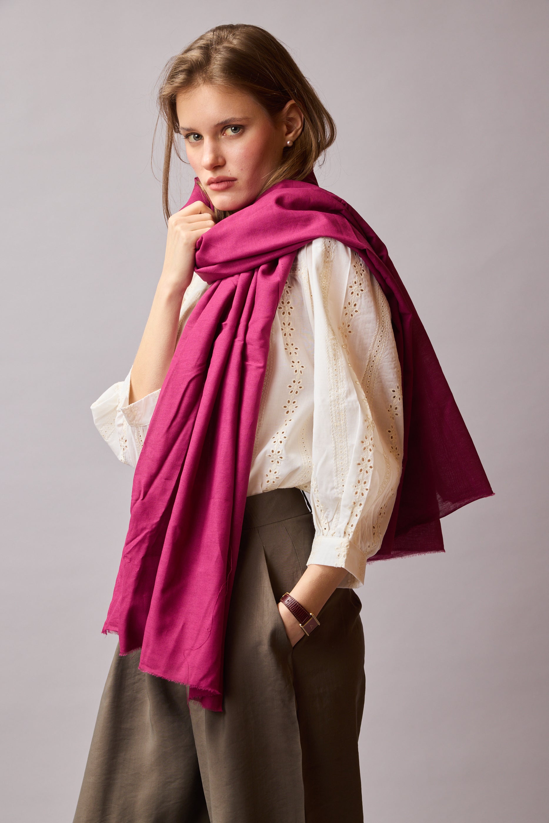 FRAMBOISE ORGANİK PAMUK HANDMADE ŞAL