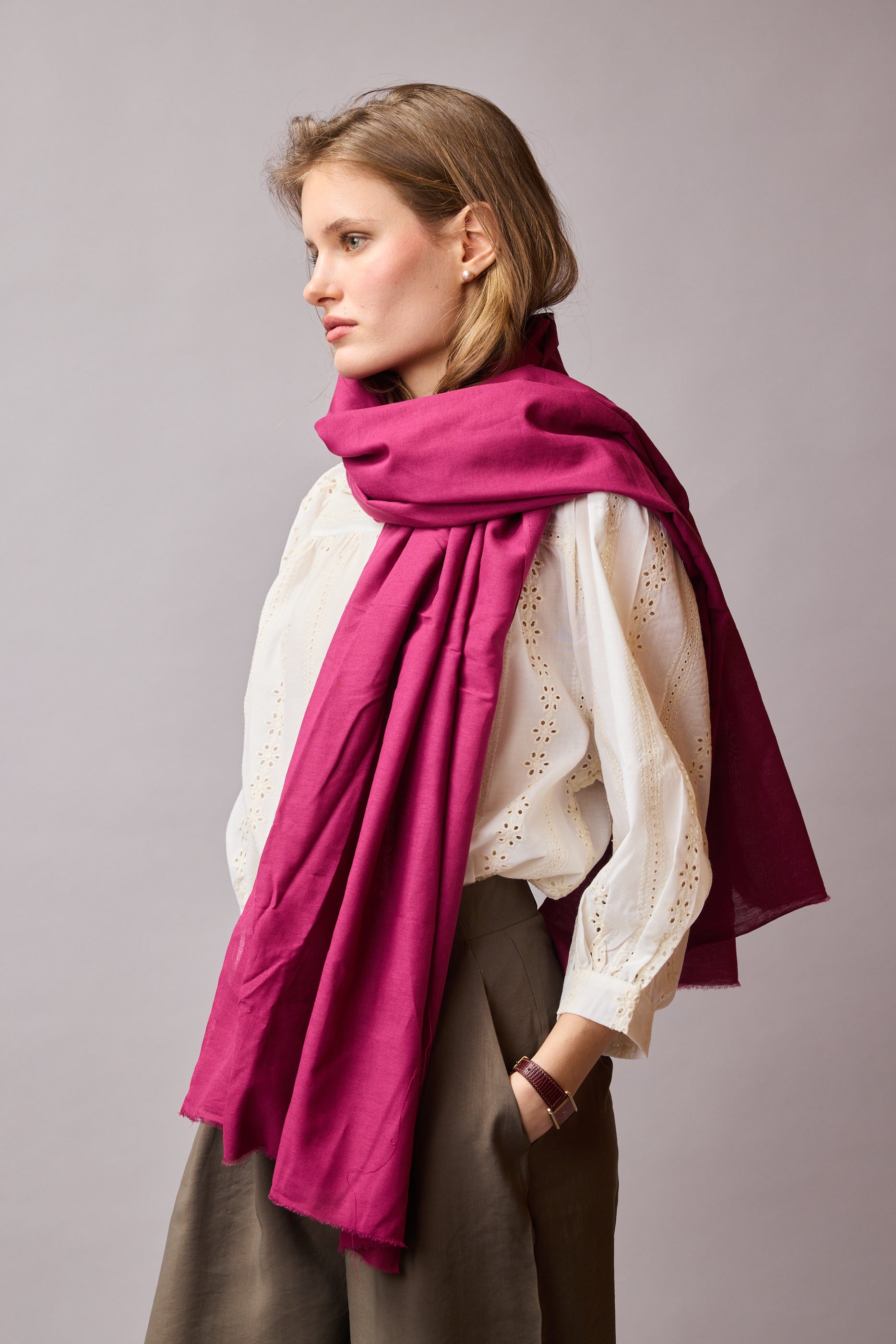 FRAMBOISE ORGANİK PAMUK HANDMADE ŞAL