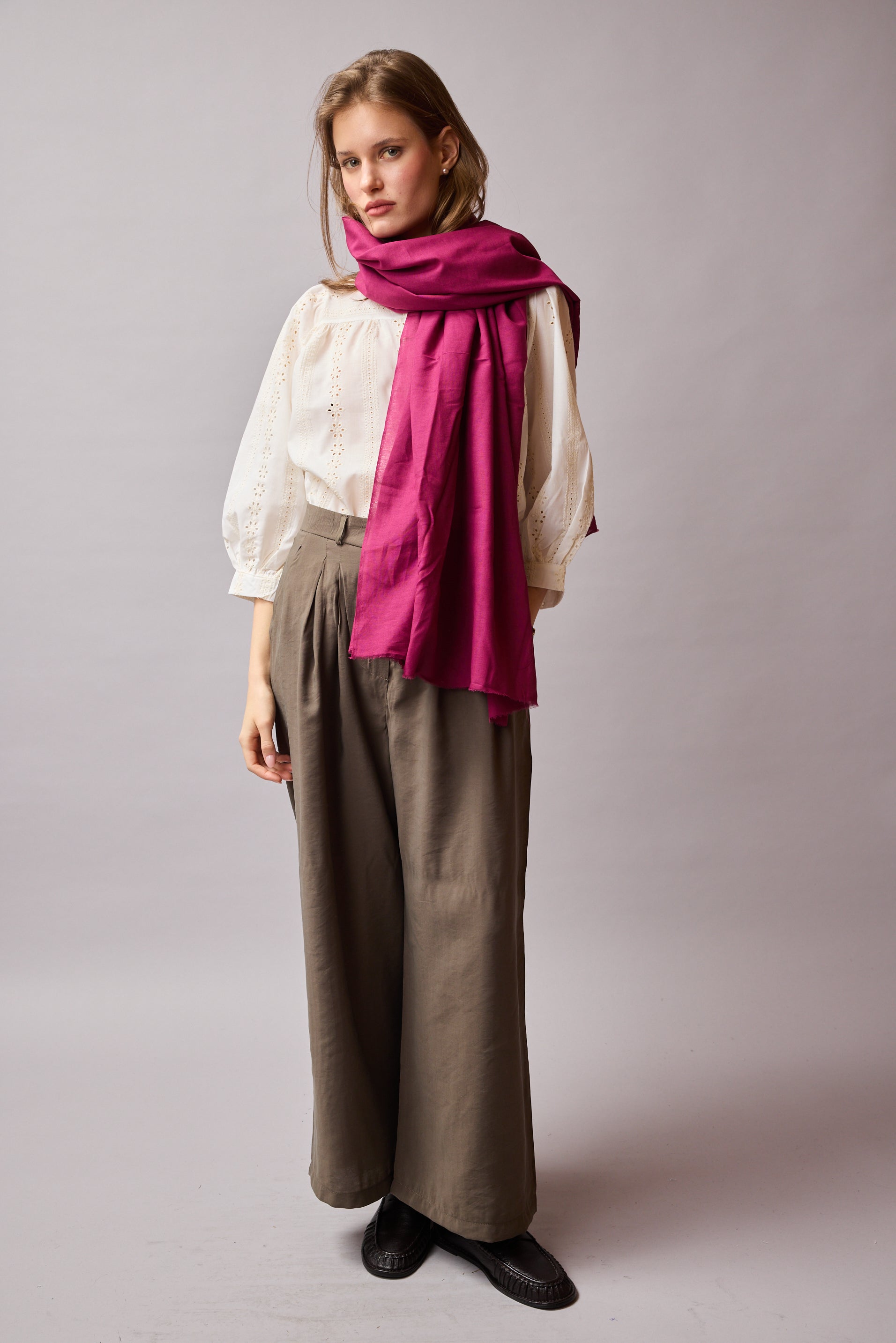 FRAMBOISE ORGANİK PAMUK HANDMADE ŞAL