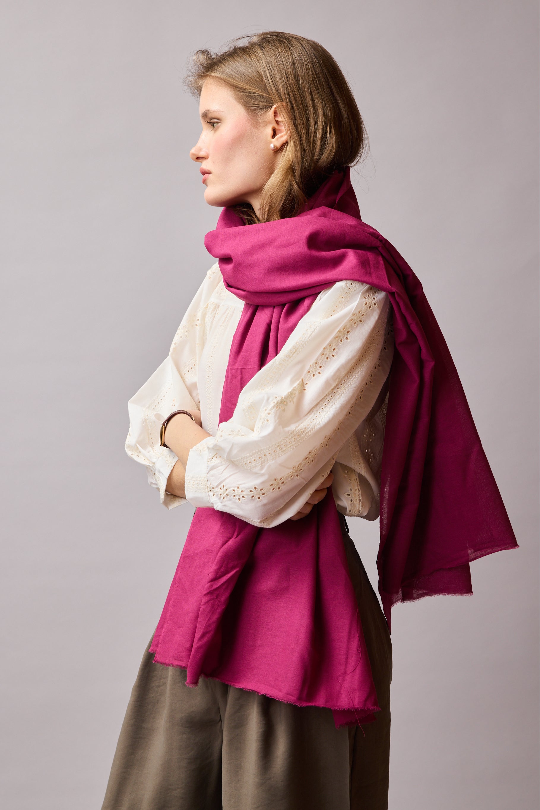 FRAMBOISE ORGANİK PAMUK HANDMADE ŞAL