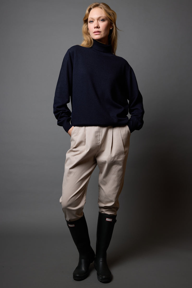 YUN YUKSEK YAKA UNISEX KAZAK LACIVERT
