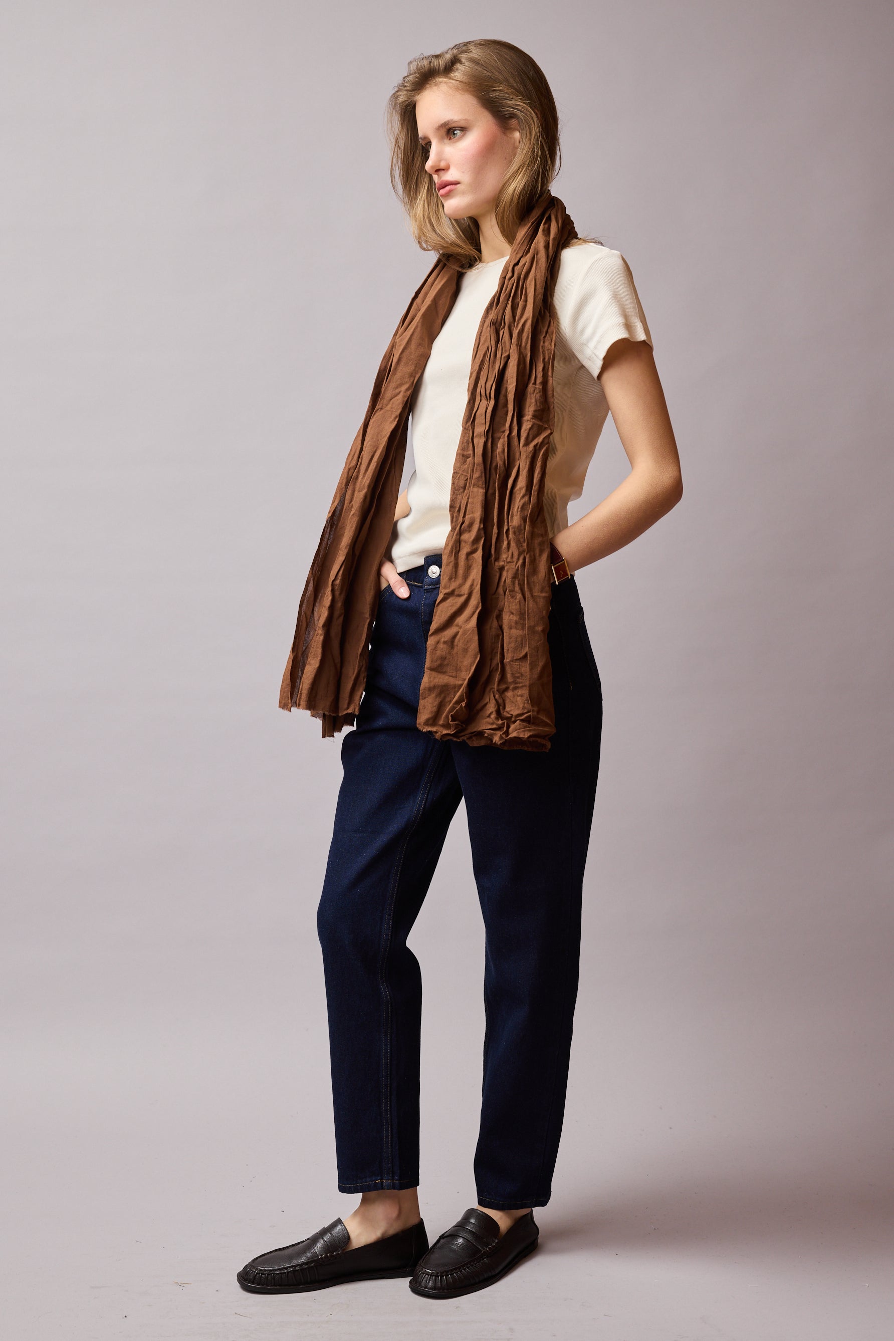 Autumn Coffee Organik Pamuk Handmade Şal
