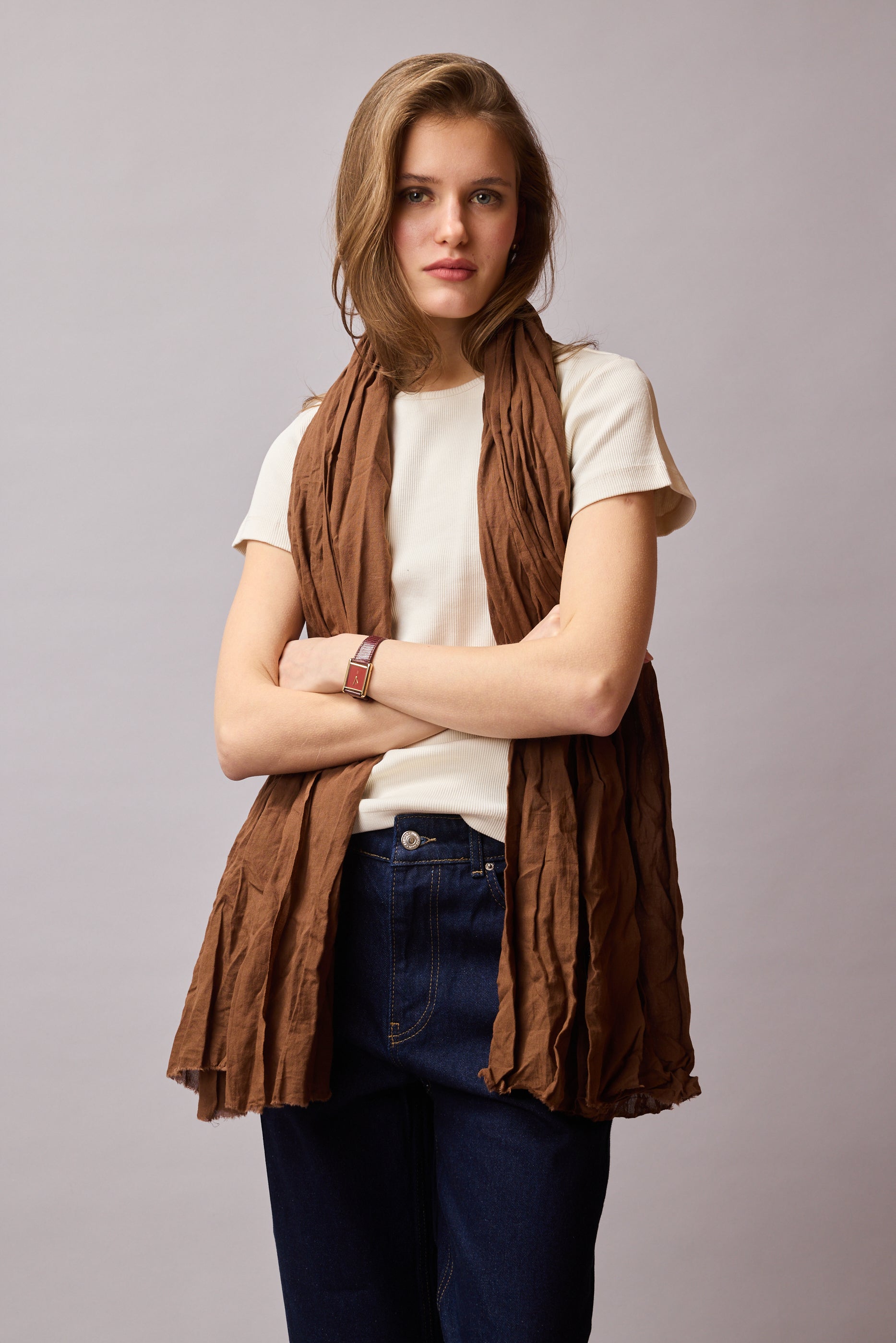 Autumn Coffee Organik Pamuk Handmade Şal