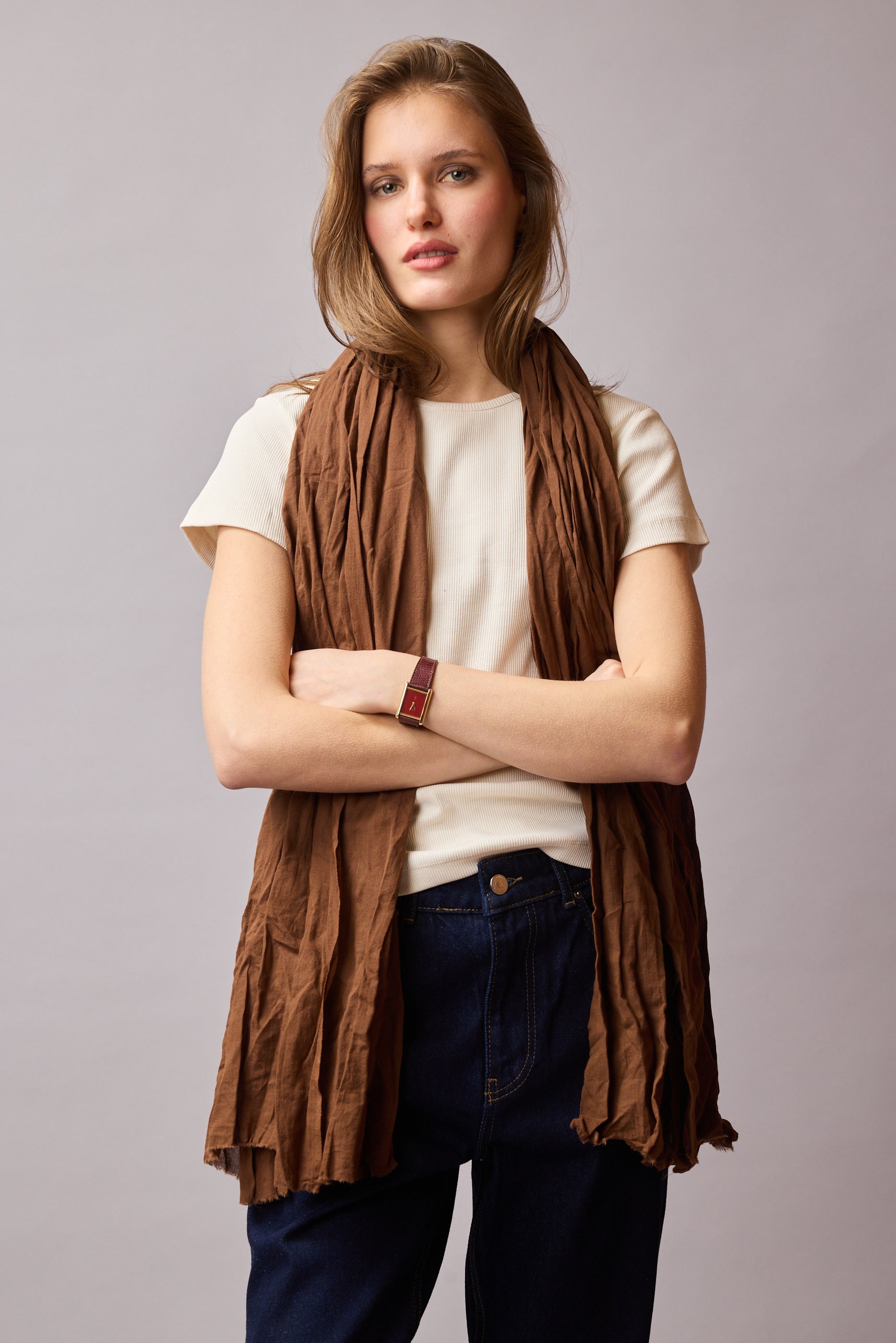 Autumn Coffee Organik Pamuk Handmade Şal