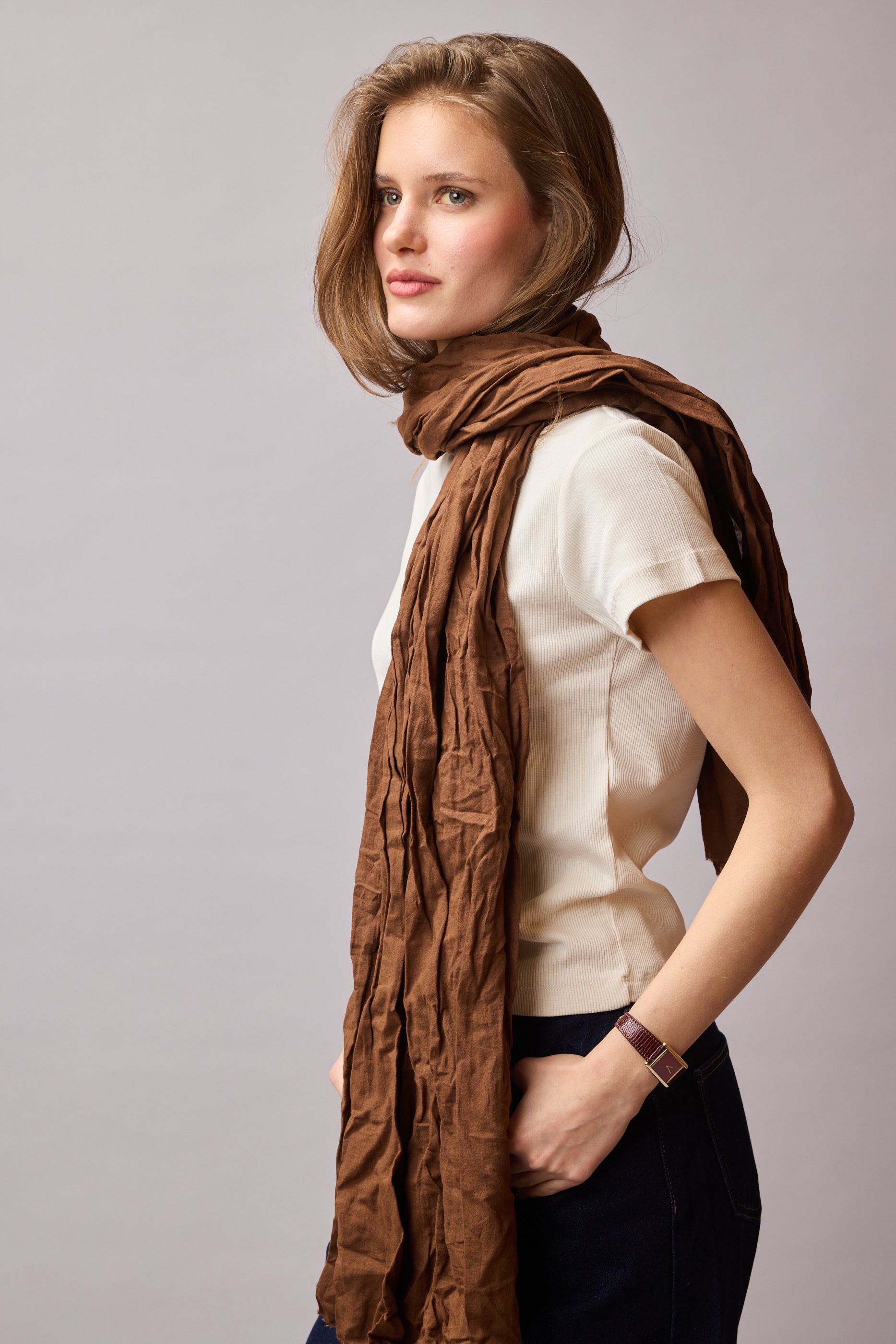 Autumn Coffee Organik Pamuk Handmade Şal