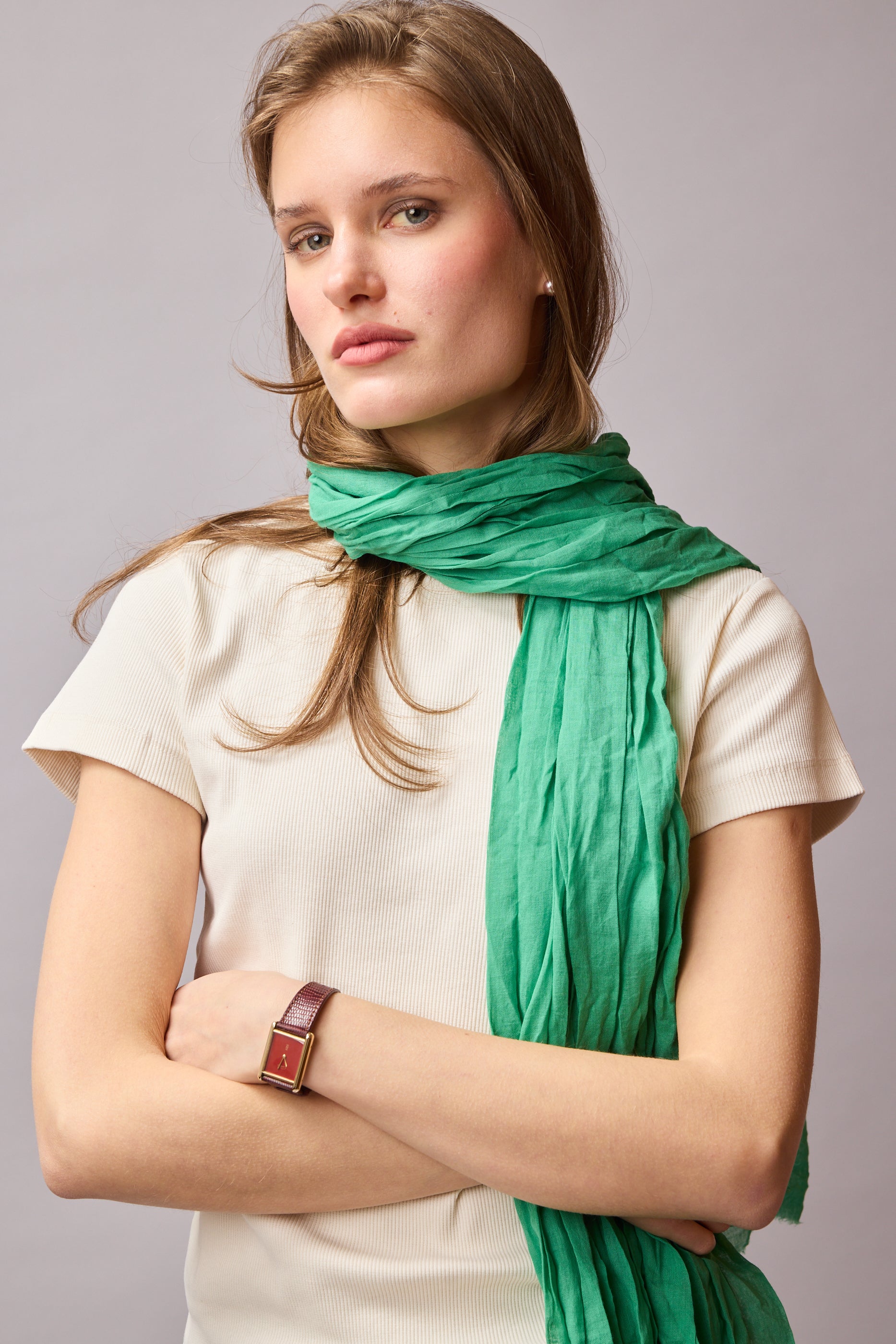AMAZONE GREEN ORGANİK PAMUK HANDMADE ŞAL