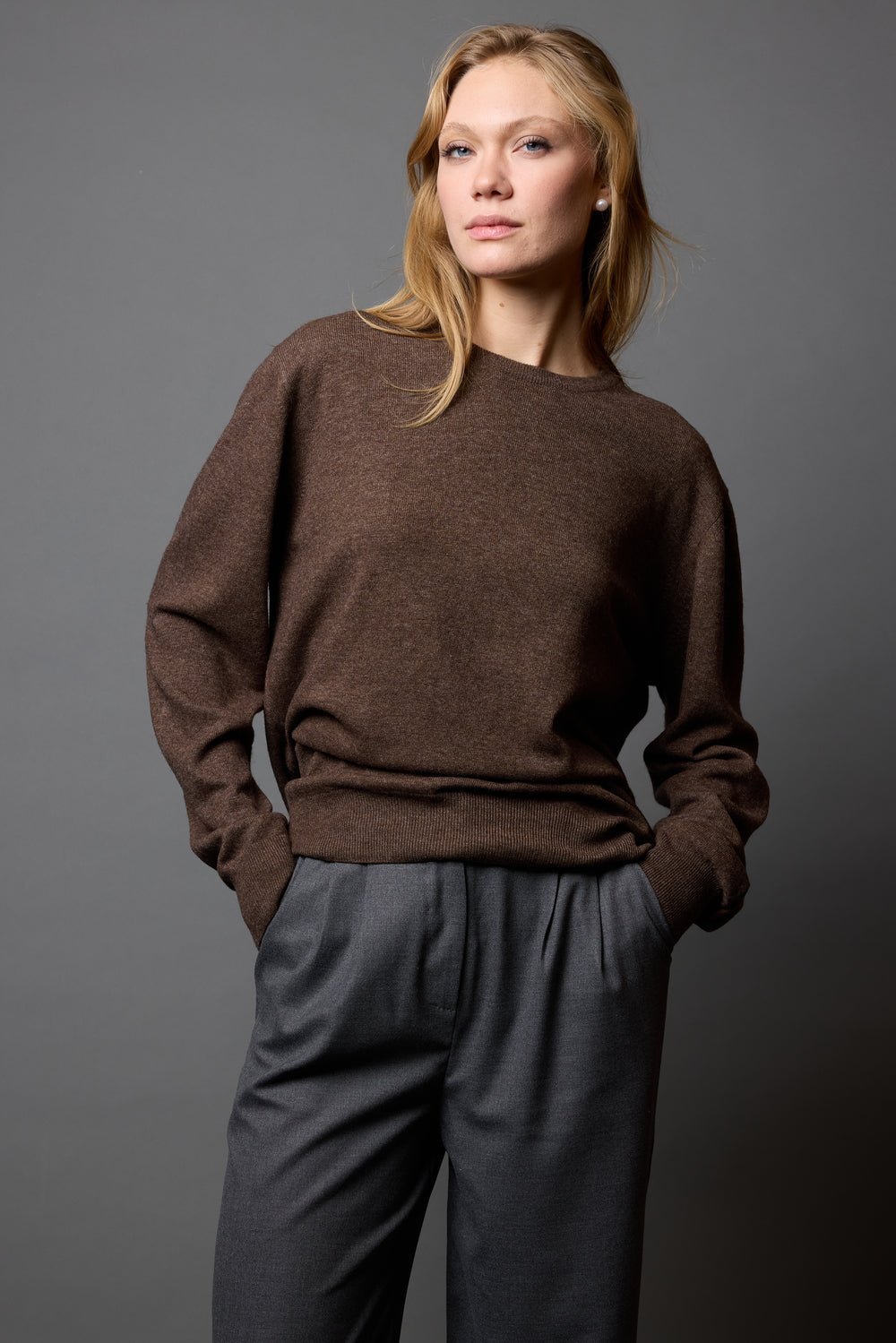 YUN BISIKLET YAKA UNISEX KAZAK MOCHA