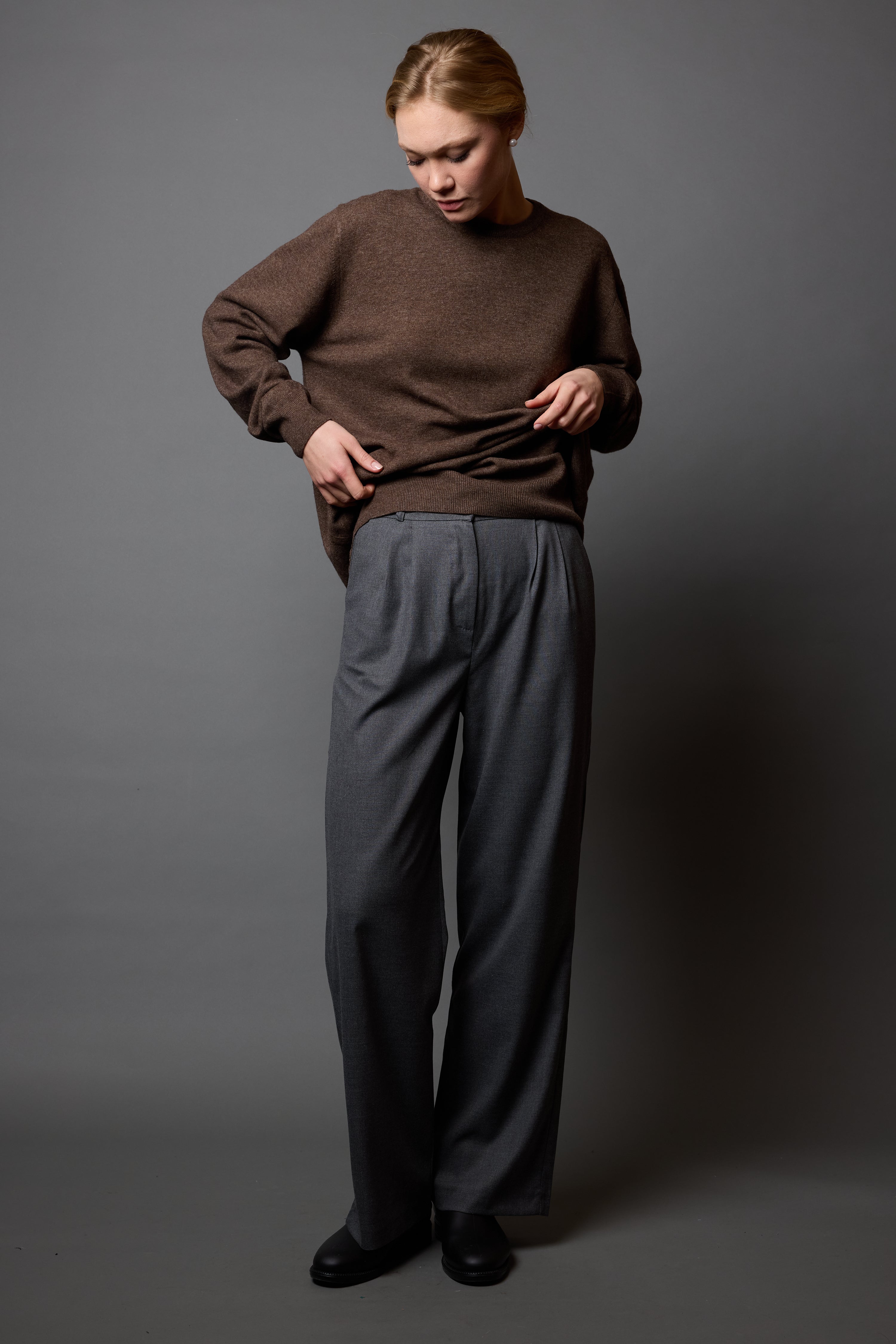 YÜN BİSİKLET YAKA UNISEX KAZAK MOCHA