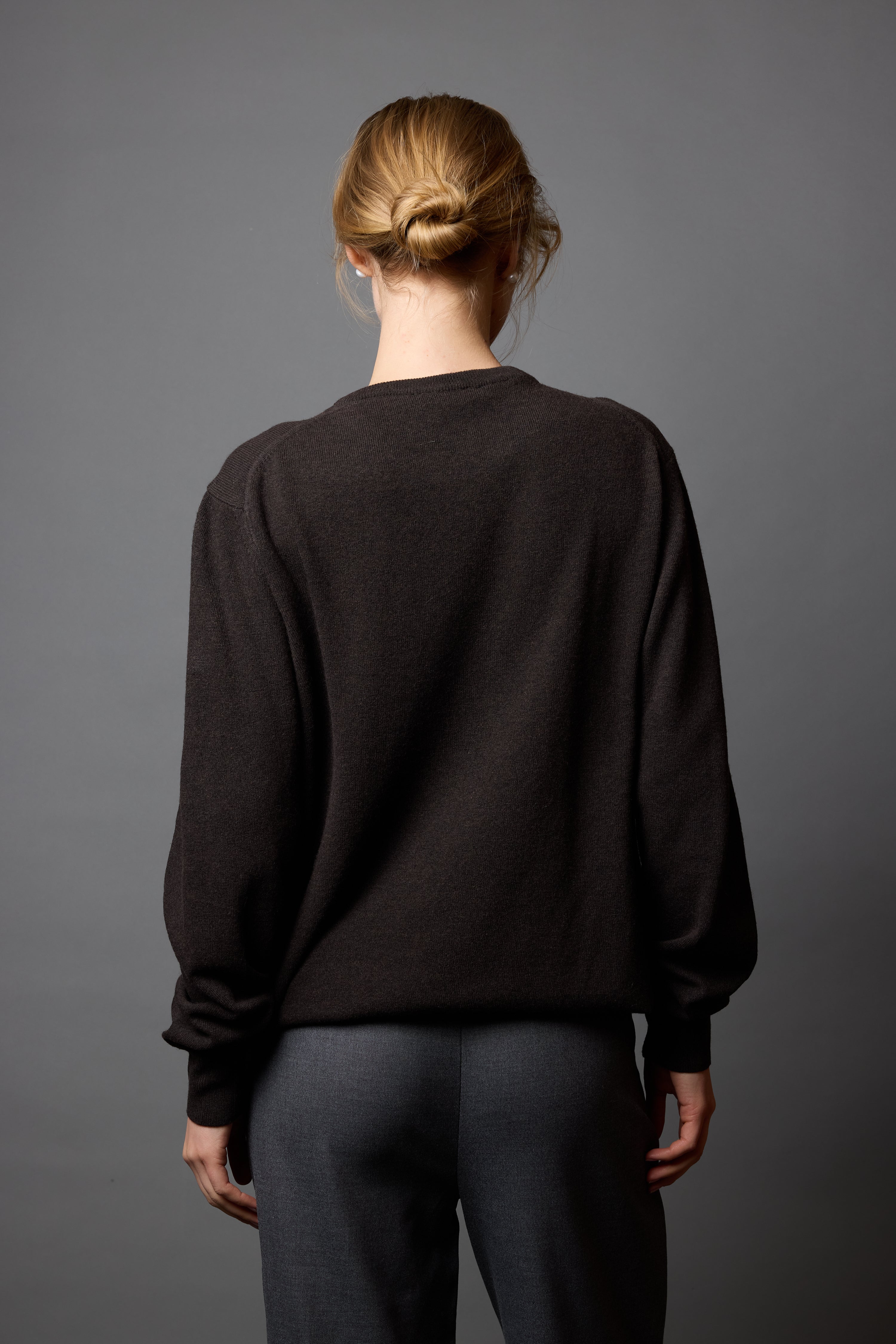 YÜN BİSİKLET YAKA UNISEX KAZAK BROWN