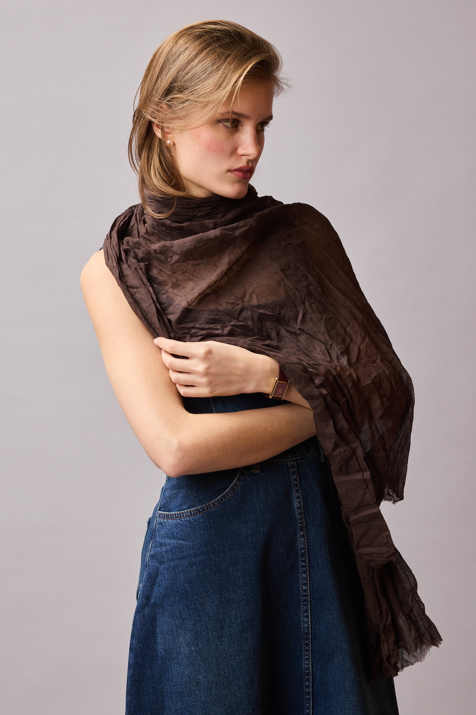 DARK AUTUMN ORGANİK PAMUK HANDMADE ŞAL