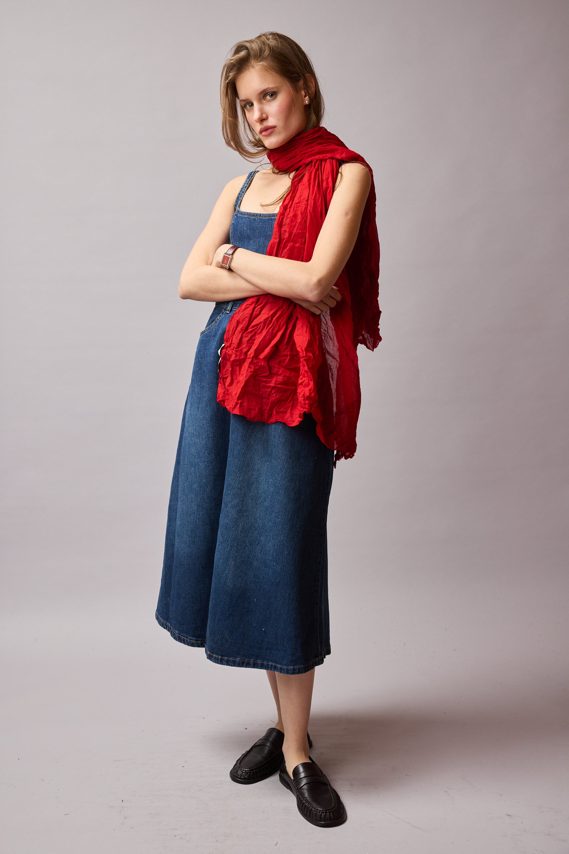 Christmas Red Organik Pamuk Handmade Şal