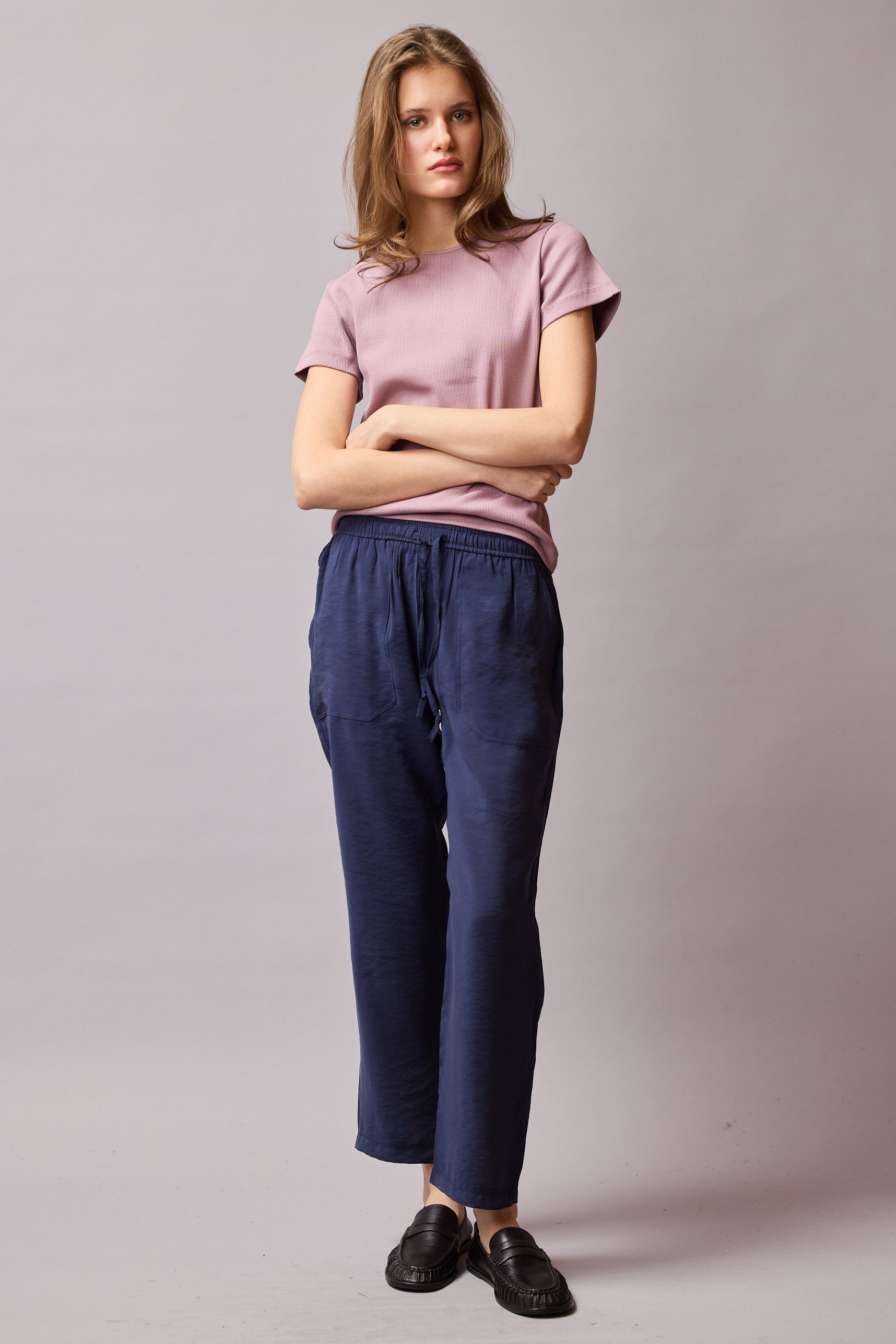 MODAL ELASTİK BEL BANTLI PANTOLON LACİVERT