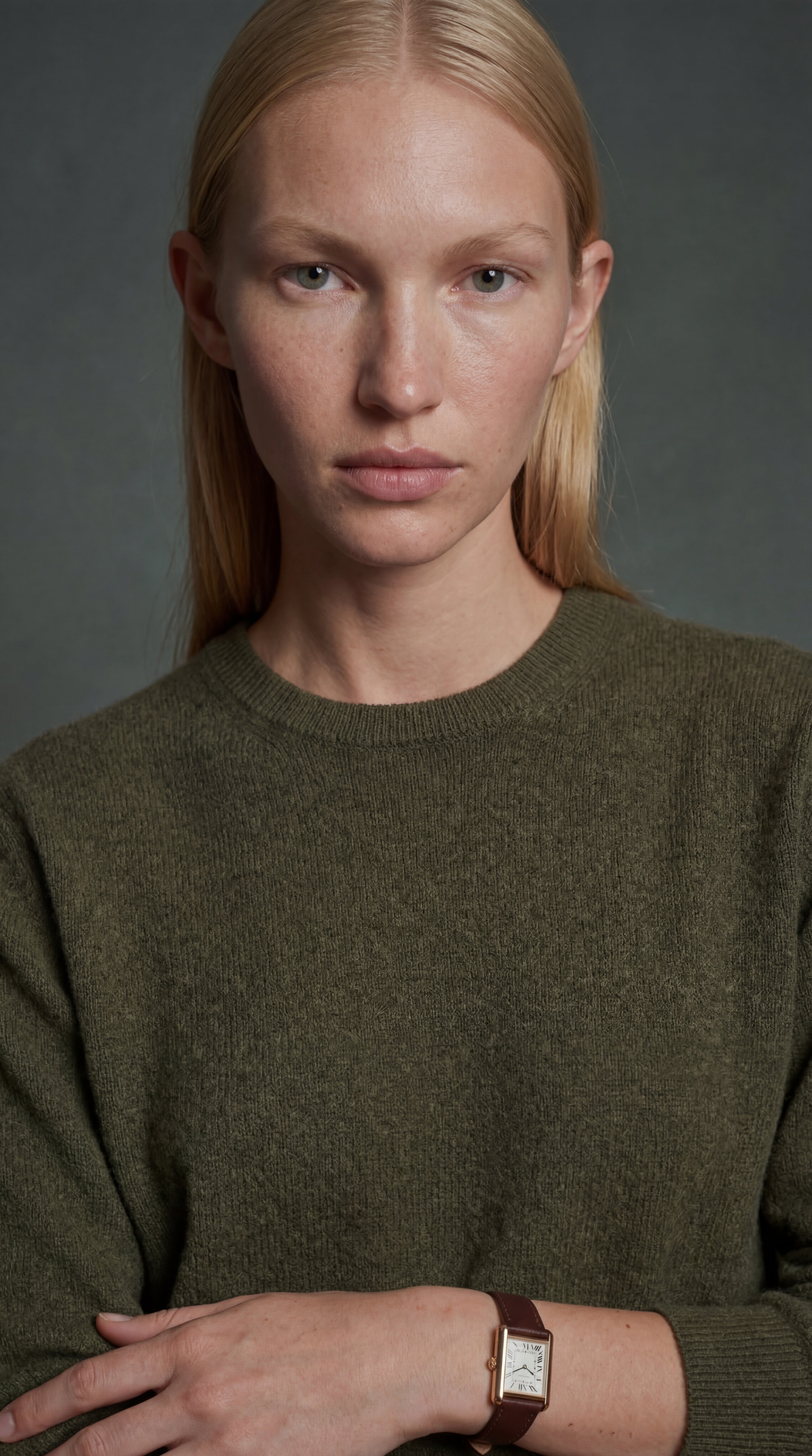 WOOL CREW NECK UNISEX SWEATER KHAKI