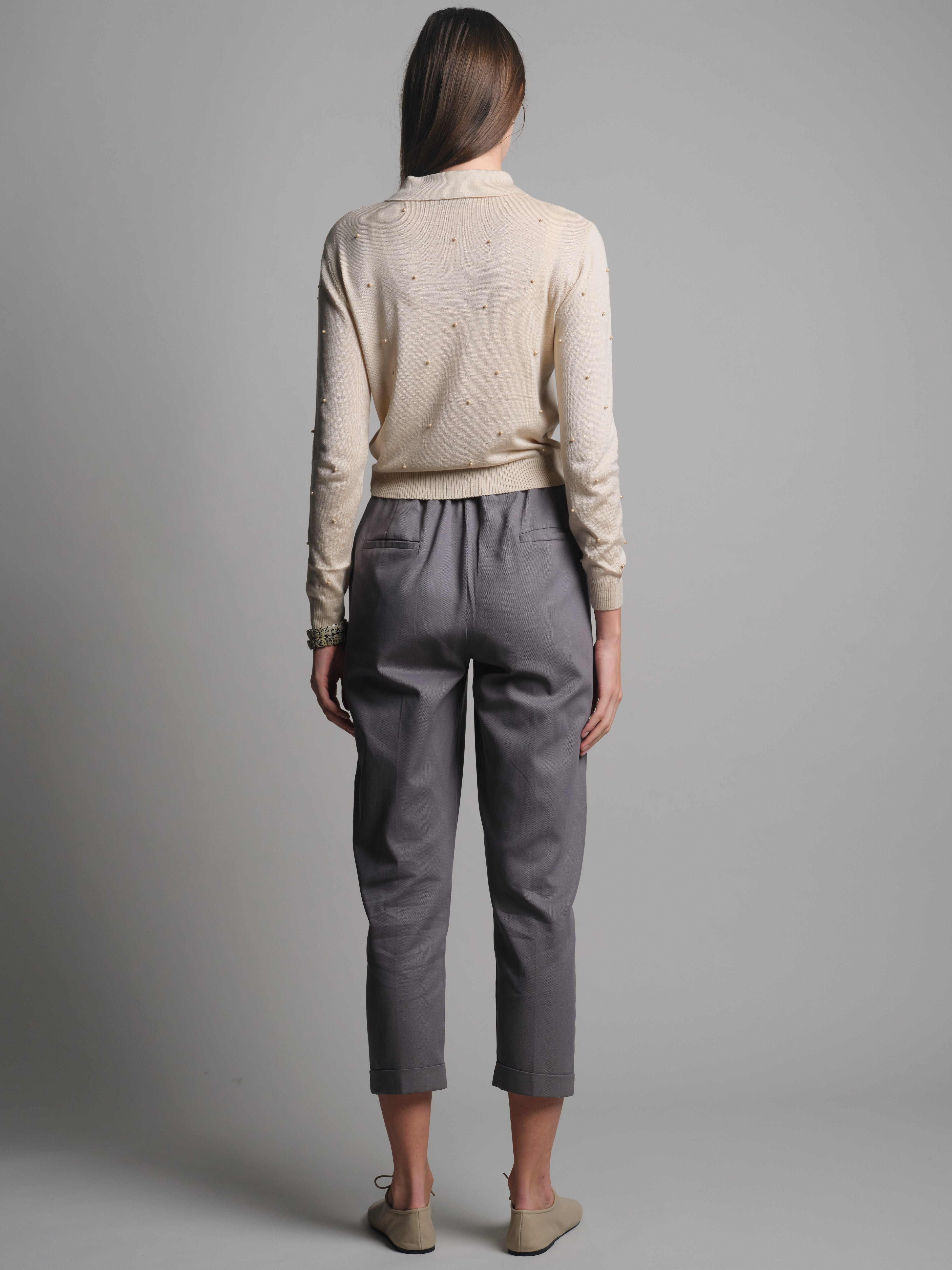 GABARDIN PENSLI CARROT FIT PANTOLON FUME