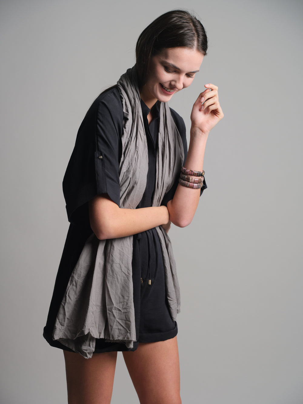 SOFT GREY ORGANIK PAMUK HANDMADE SAL