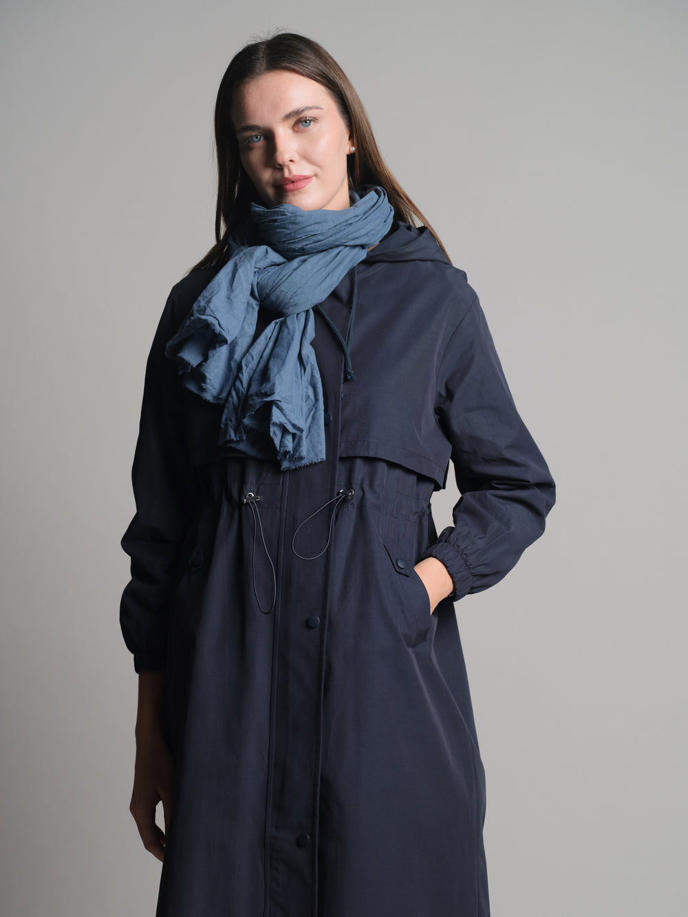 VINTAGE BLUE ORGANIK PAMUK HANDMADE SAL