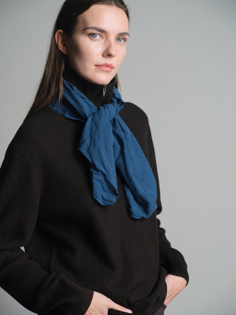 INDIGO DENIM ORGANIK PAMUK KARE FULAR