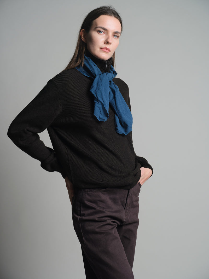 INDIGO DENIM ORGANIK PAMUK KARE FULAR