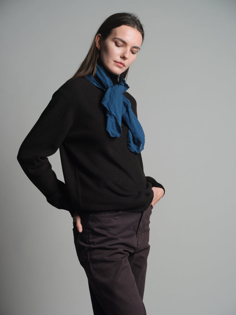 INDIGO DENIM ORGANIK PAMUK KARE FULAR