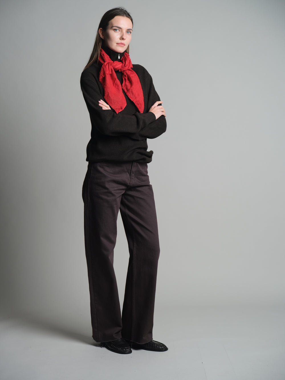 CHRISTMAS RED ORGANIK PAMUK KARE FULAR